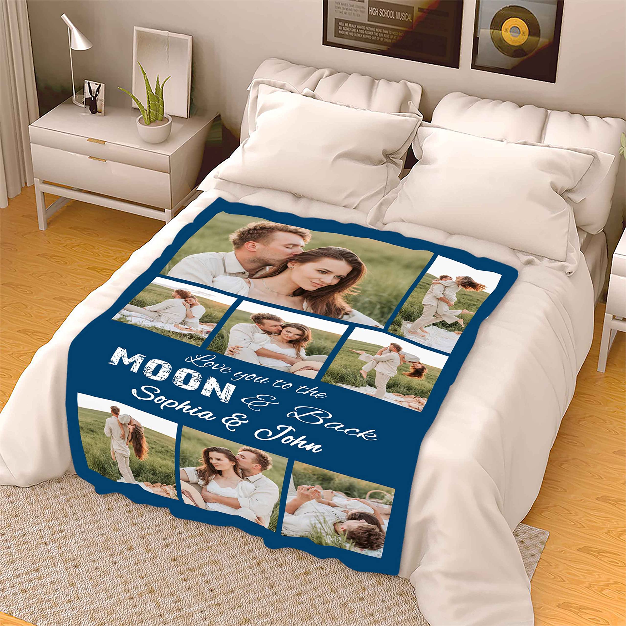 Customized Couple Blanket with Names - Personalized Anniversary Wedding Gift for Couples - Engagement, Christmas & Newlyweds Present - Soft Fleece Throw Blanket for Cuddling, Home Decor & Romantic Gifts - Fast USA Shipping