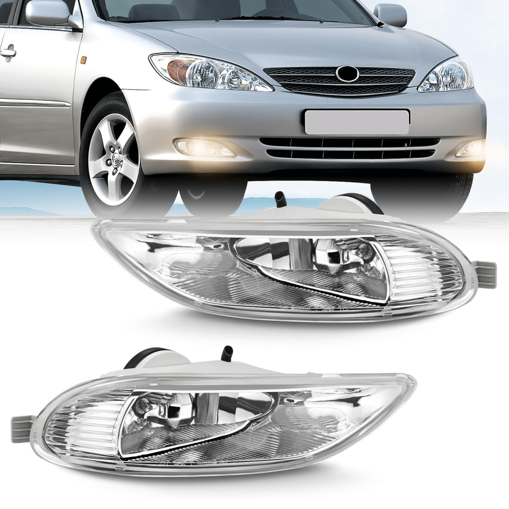 2002-2008 Toyota Camry, Corolla & Solara Fog Light Assembly with Clear Lens & 9006 55W Bulbs - Perfect for Night Driving and Enhanced Visibility