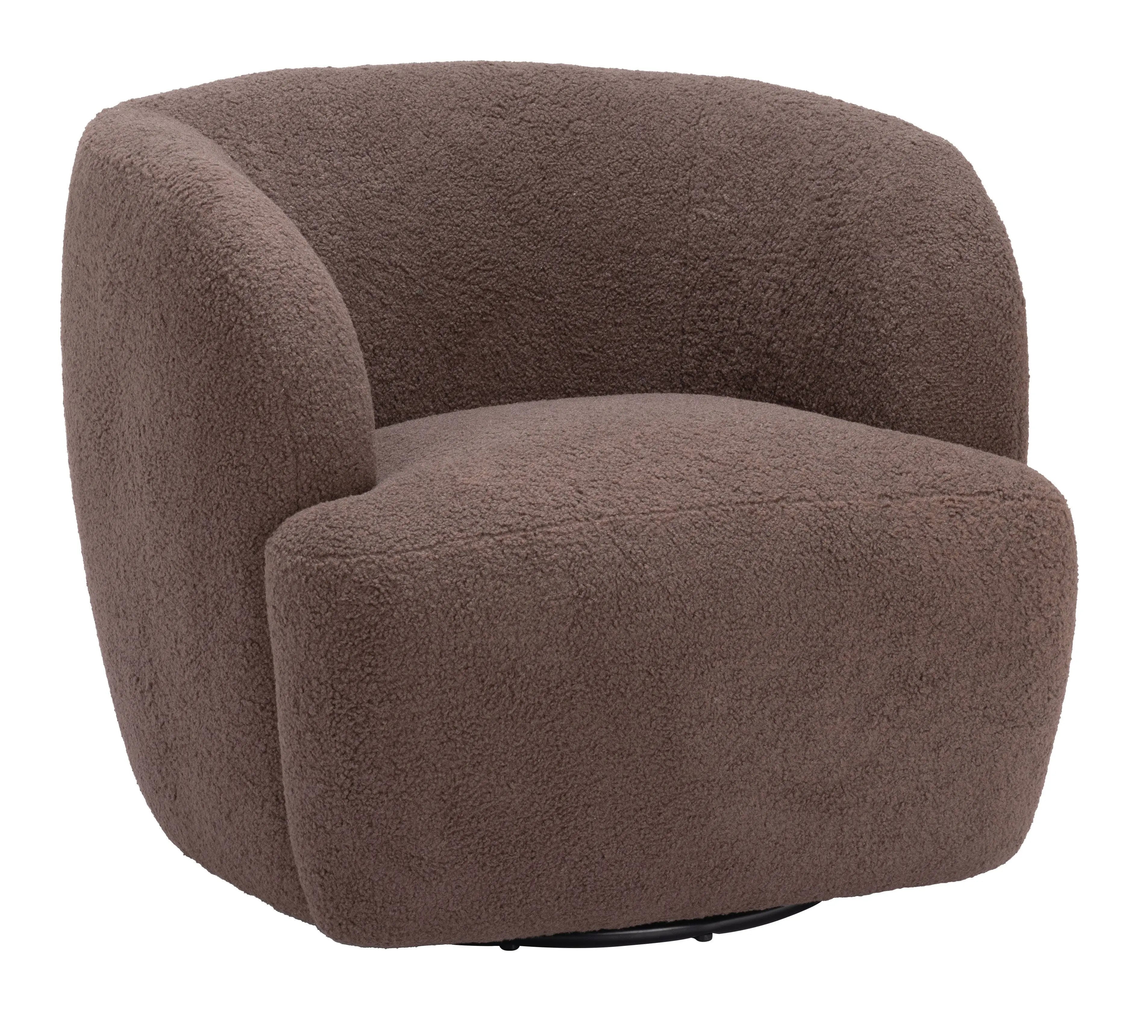 Govan Swivel Chair - Modern Ivory Upholstered Accent Chair with 360-Degree Rotation for Living Room, Office, or Bedroom Decor