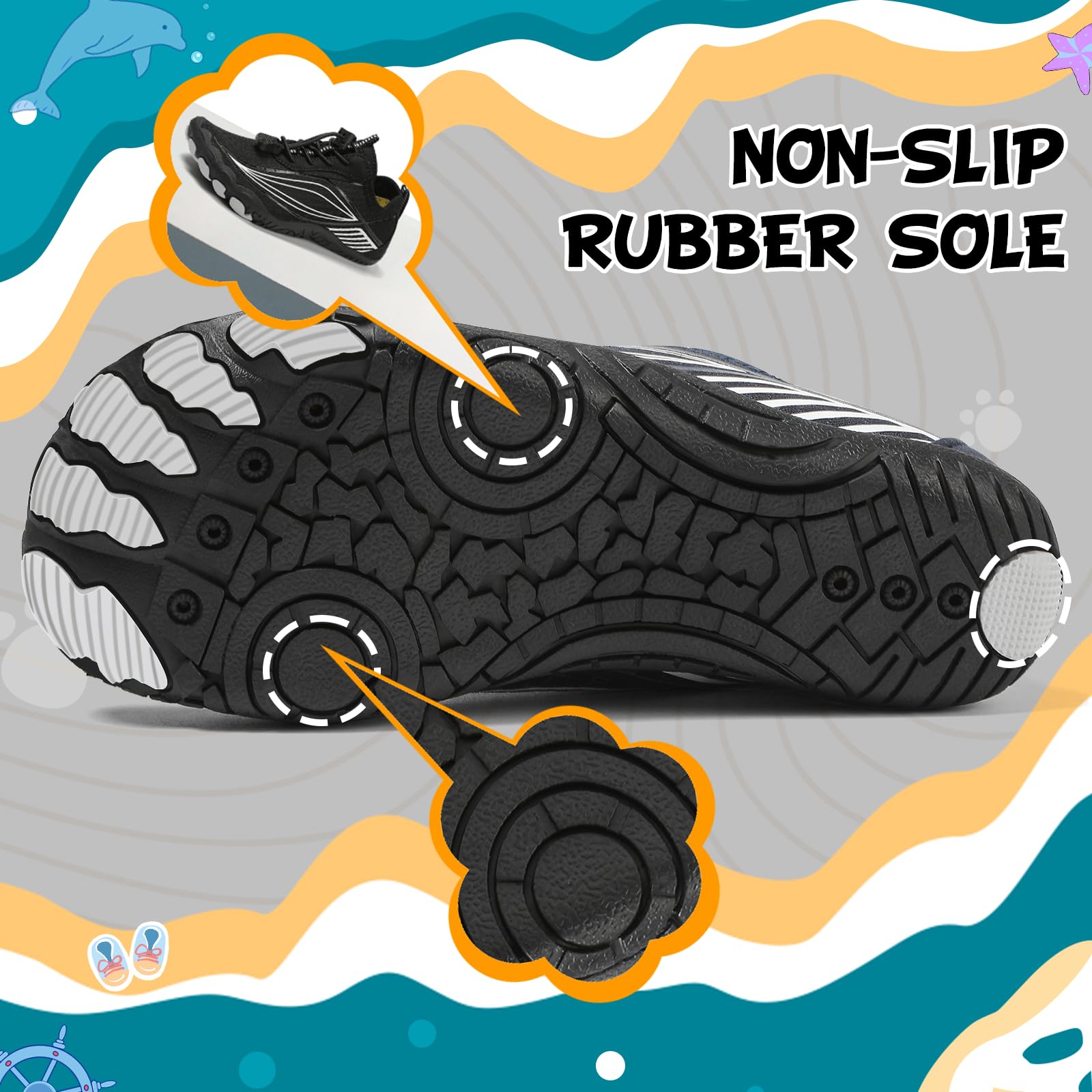 IEEILULU Barefoot Shoes for Kids - Boys & Girls Water Shoes for Beach, Pool, and Outdoor Play - Lightweight & Flexible Children's Sea Shoes