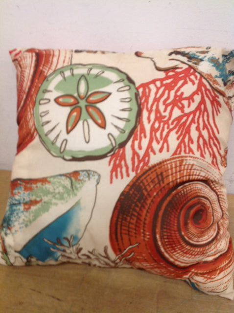 16-inch Rust & Green Sea Life Pillow - Soft Decorative Throw Pillow for Sofa, Bed, Couch - Perfect for Home Decor, Living Room, Bedroom