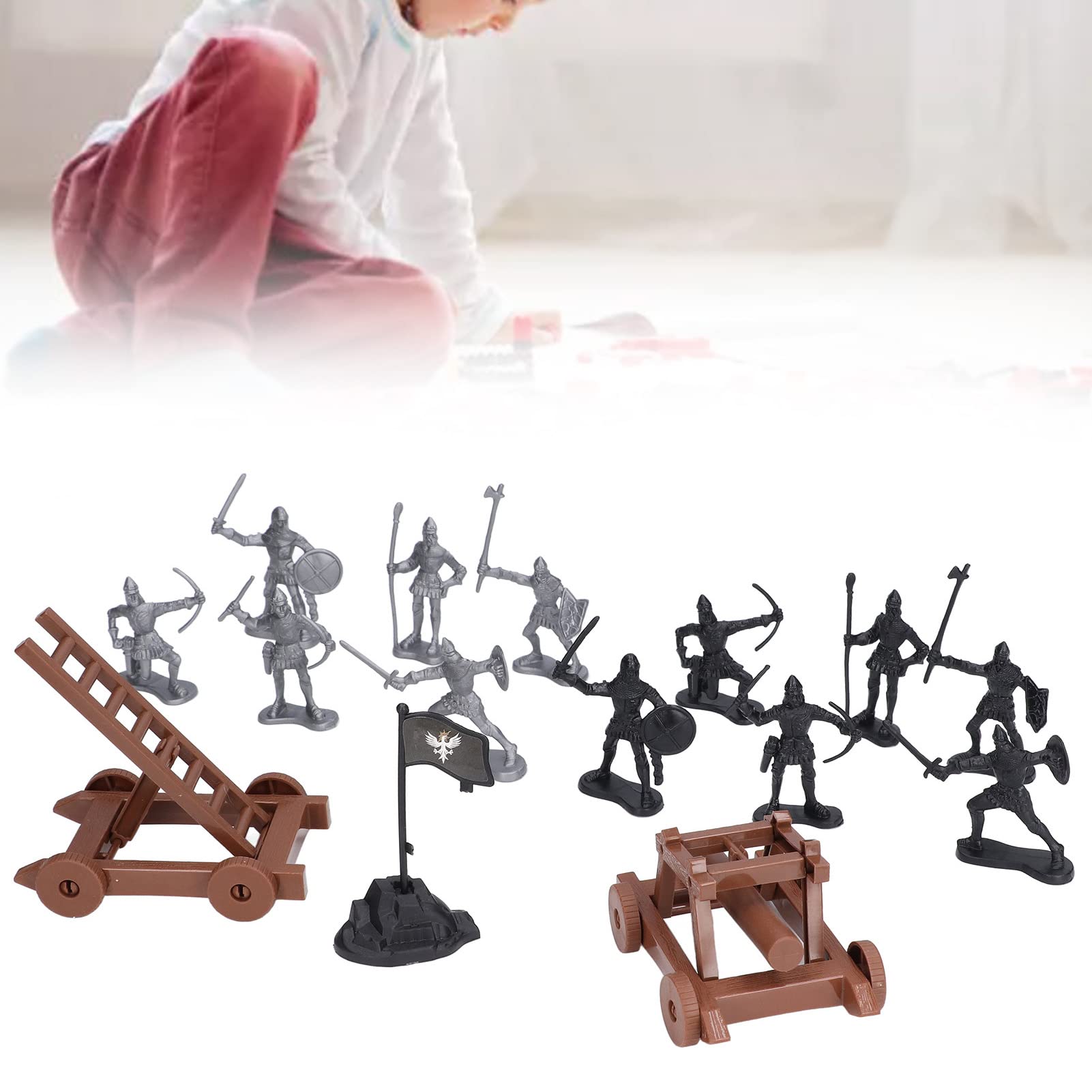 15Pcs Army Men Action Figures Playset - Military Soldier Toys for Boys & Kids - Green Plastic Toy Soldiers Set for Birthday Gifts & War-Themed Play Battles