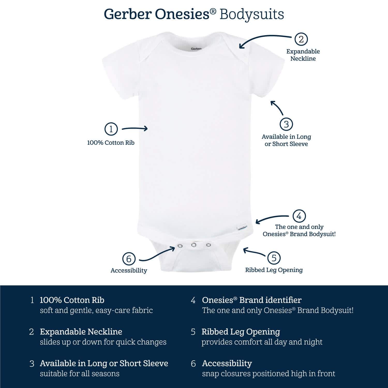 3 Pack Baby Neutral Organic Long Sleeve Onesies® Bodysuits - Soft Cotton Infant Rompers for Newborns & Toddlers - Perfect for Everyday Wear, Playtime & Photo Shoots