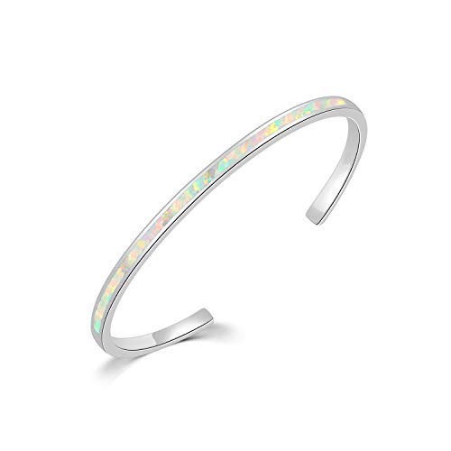 thin open cuff bracelet-white