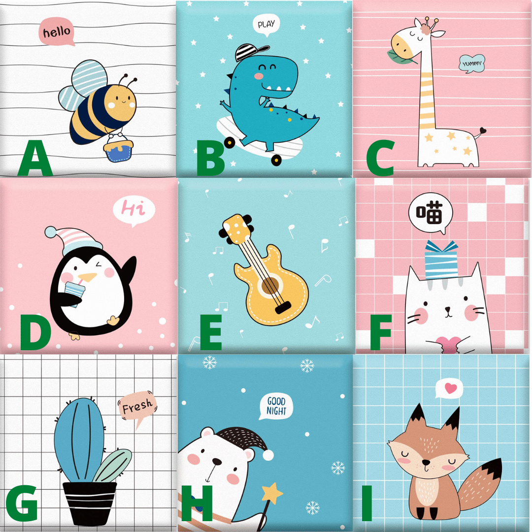 Soft Padded Safety Cushions for Kids - Penguin Themed Wall Protectors | Playroom, Nursery & Toddler Room Decor