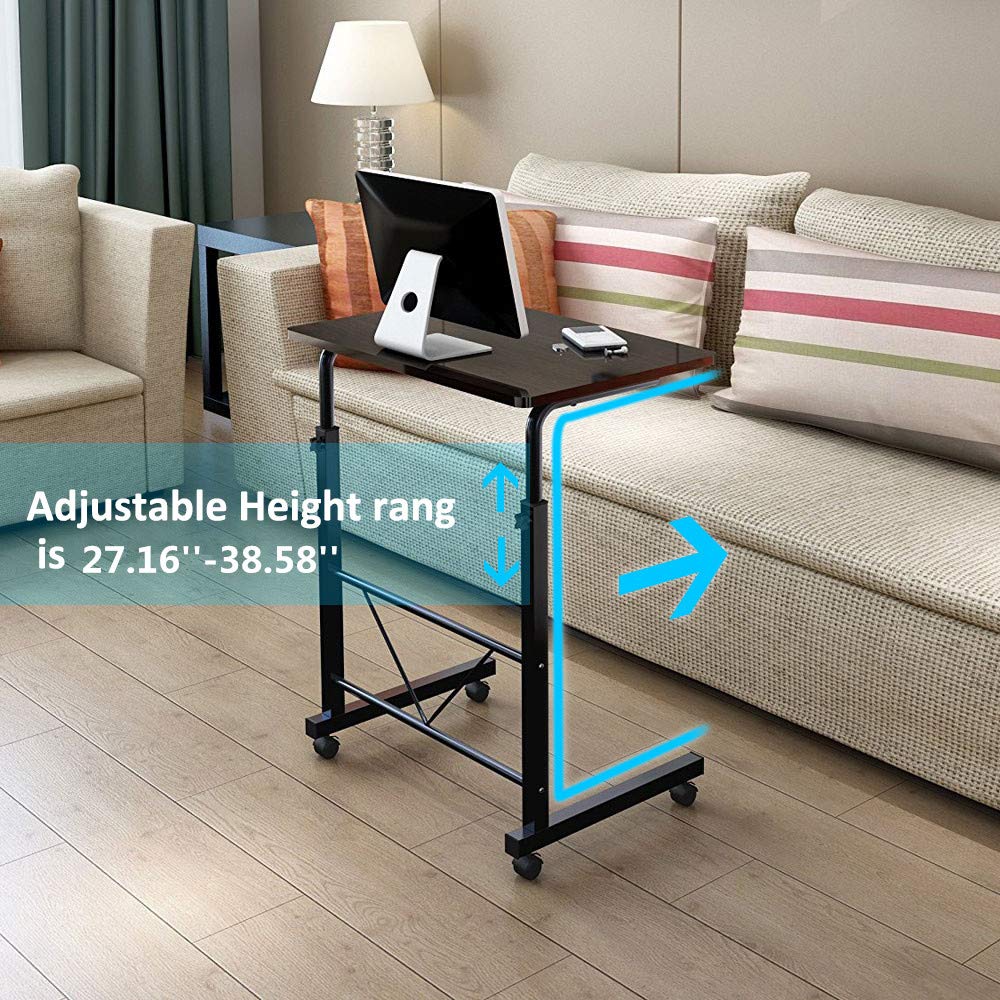 **Adjustable Height Rolling Side Table with Wheels - 32