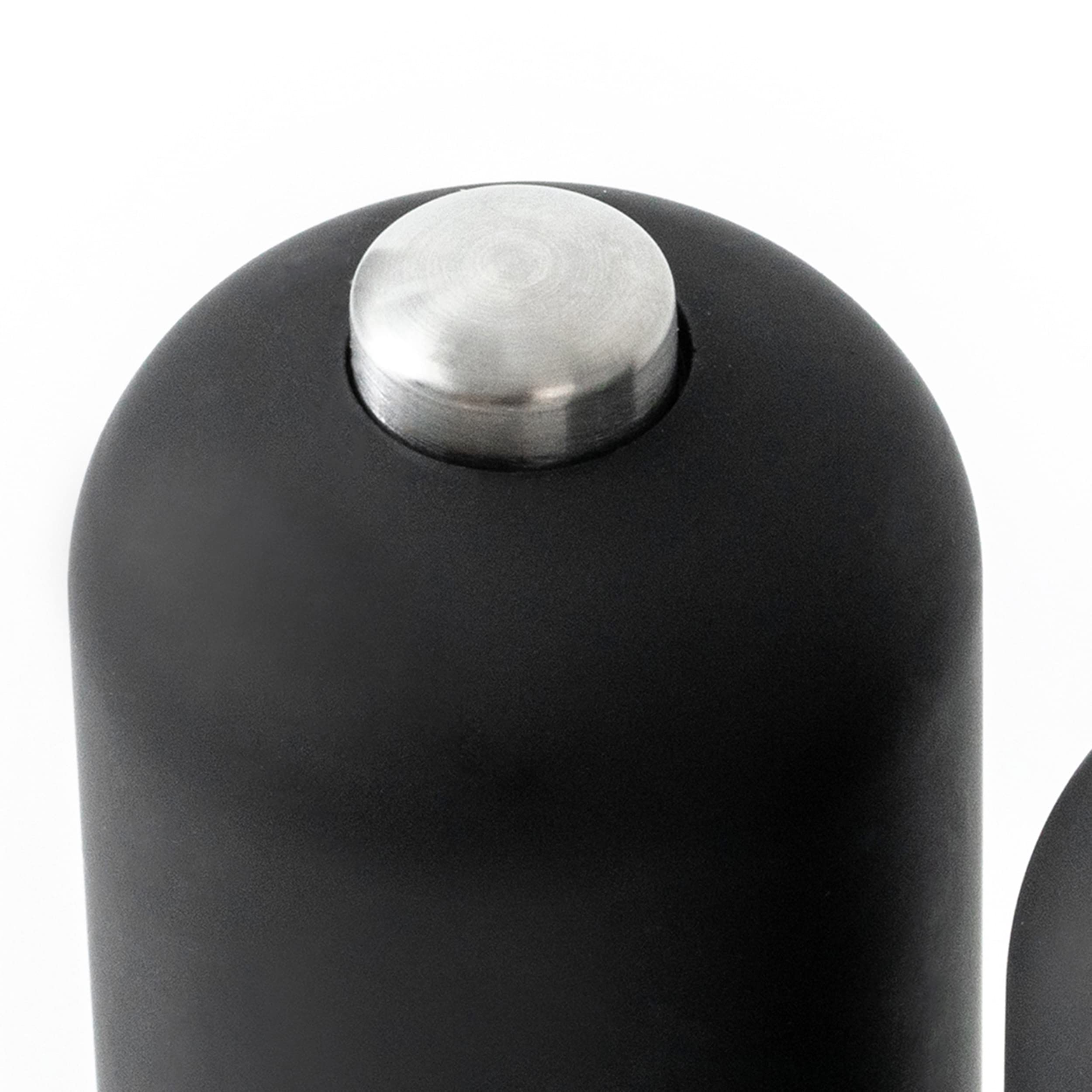 Salter 7524 BKXR Electric Salt & Pepper Grinder Set - Battery Powered, Adjustable Ceramic Grinder with Soft-Touch Push Button (66g Rock Salt & 30g Peppercorns) - Perfect for Kitchen, Dining Table & Gourmet Cooking