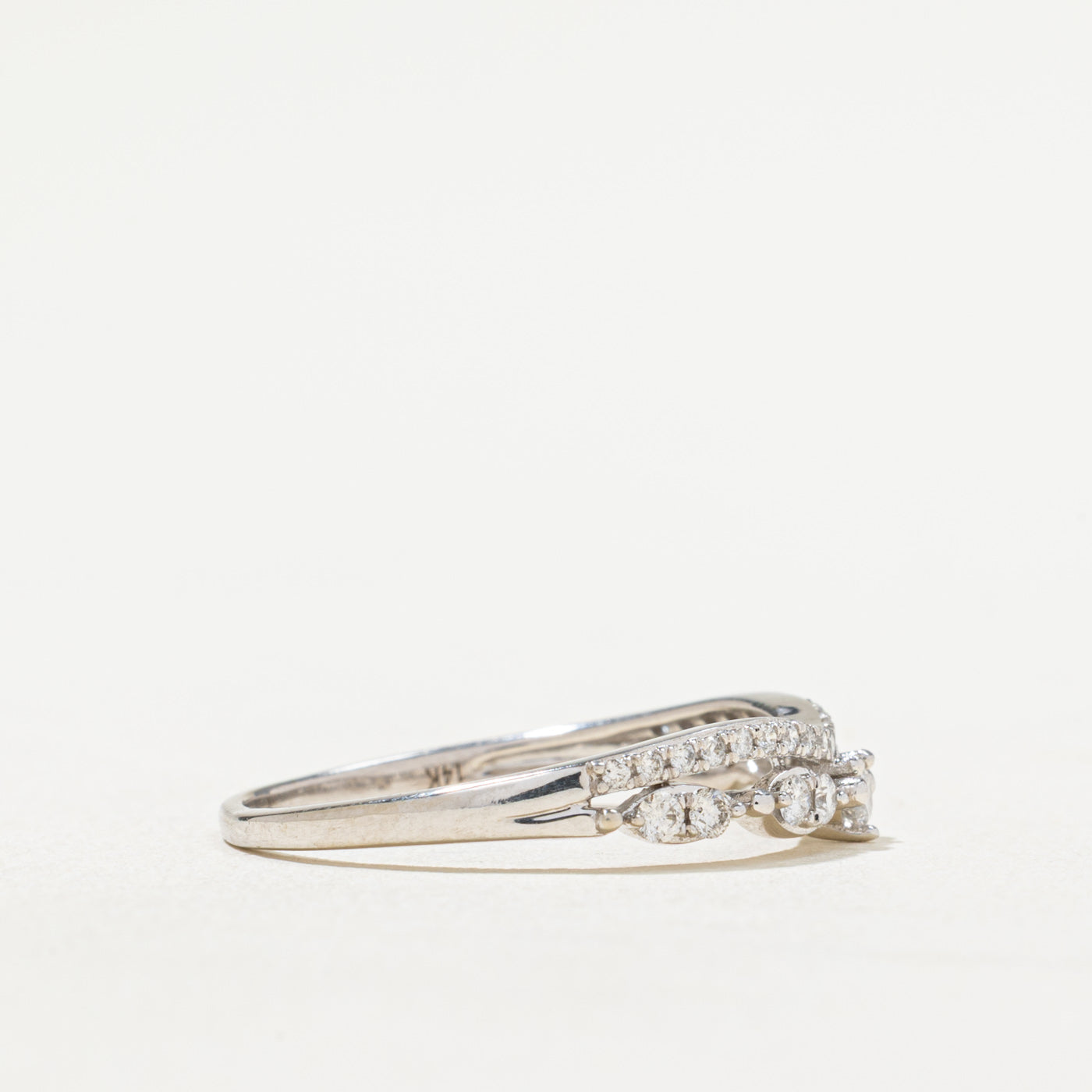0.31ctw Diamond Accent Contour Wedding Band Ring - Size 9.25 | Elegant Stackable Ring for Bridal Jewelry & Anniversary Gifts | Perfect for Engagement, Proposal & Special Occasions