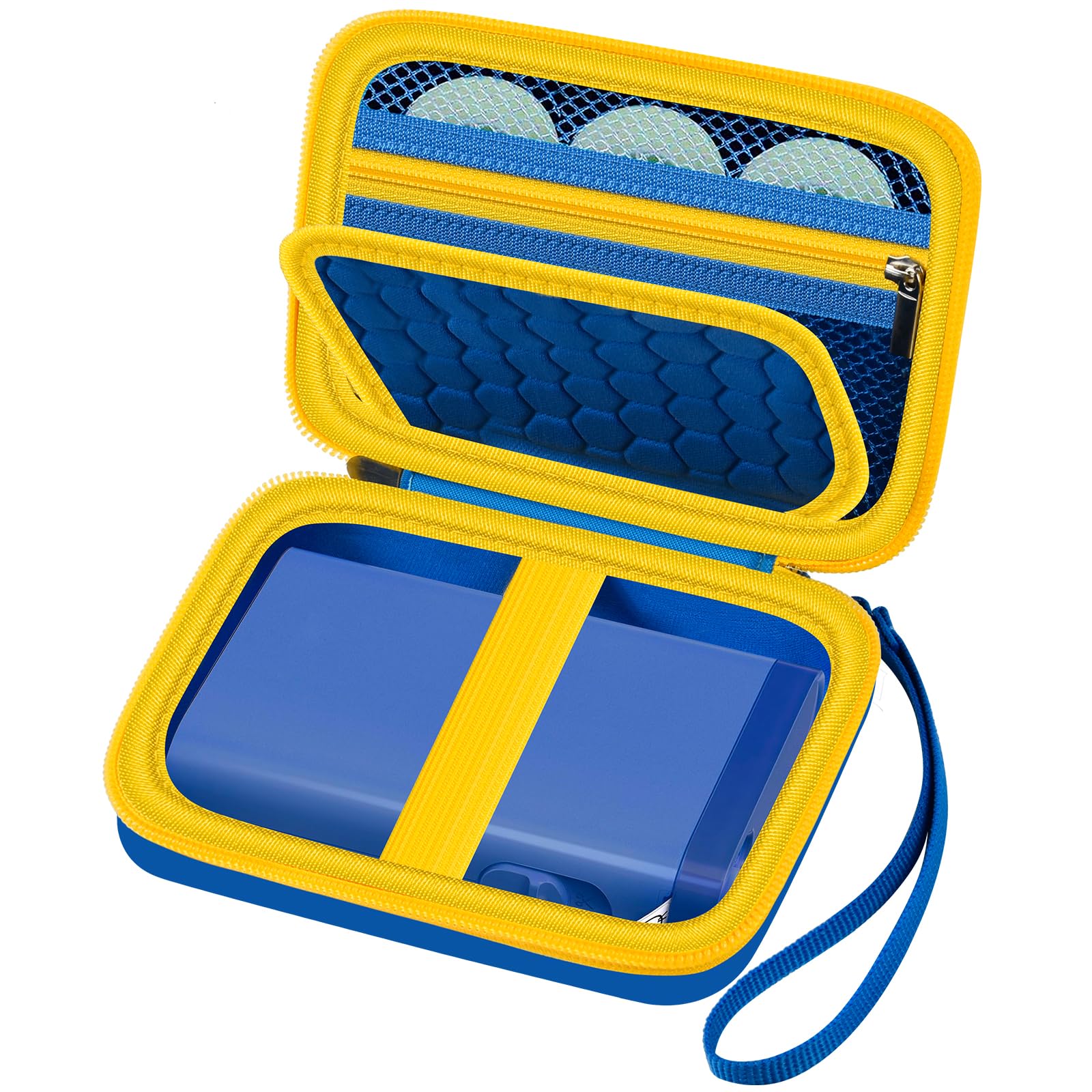 Comecase Storage Case Compatible with Nelko P21, Phomemo D30 D35, JADENS D11 & SUPVAN Mini Label Maker - Organizer for Label Maker Machine, Tapes & Accessories (Blue) - Perfect for Office, School & Craft Organization