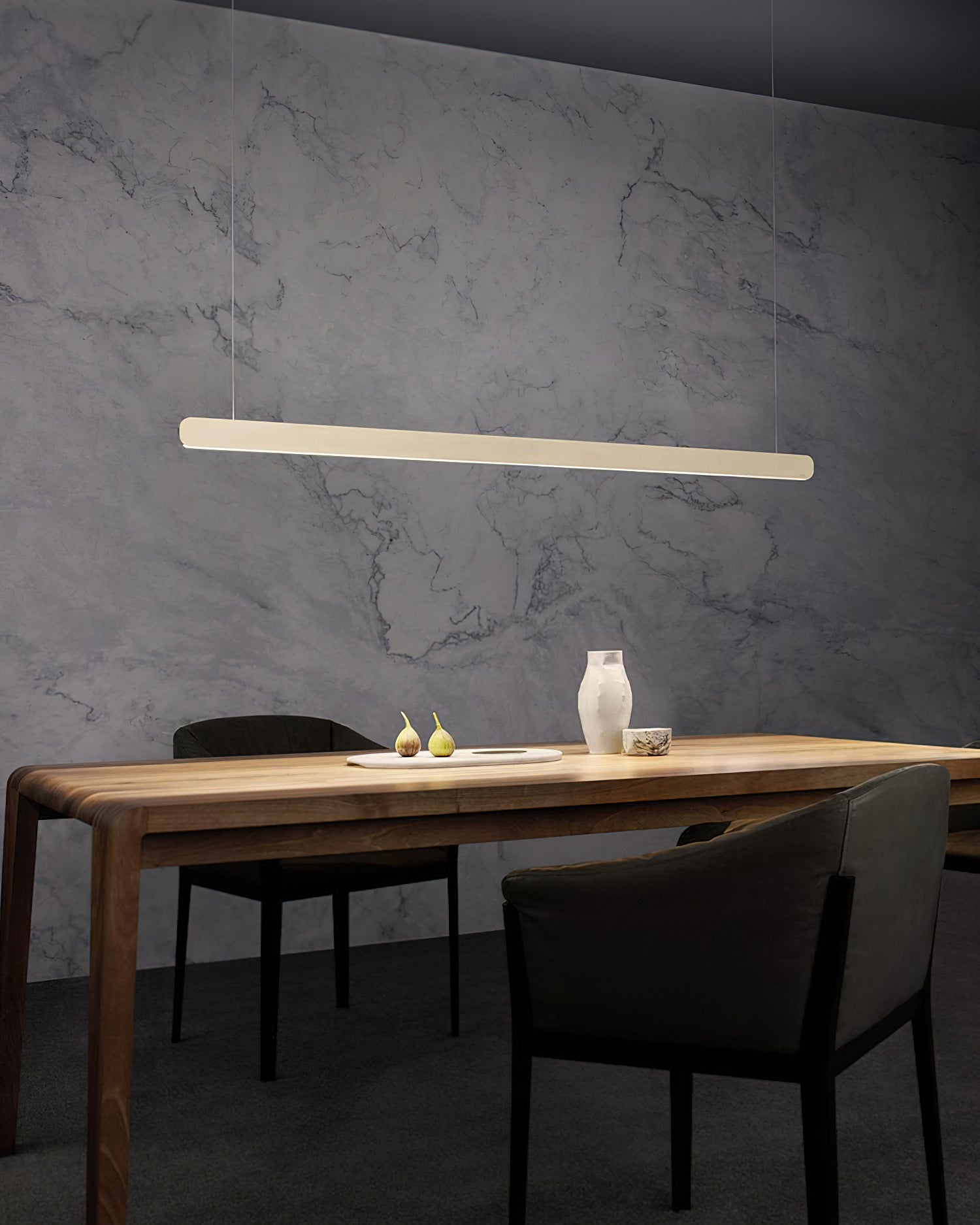 Modern Linear Pendant Light - Adjustable LED Hanging Lamp for Kitchen Island, Dining Room & Office - Sleek Minimalist Design with Warm/Cool Lighting Options