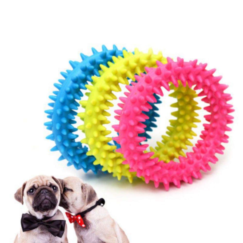 BREEZEY Durable Rubber Chew Toy for Dogs - Interactive Round Bite-Resistant Teeth Cleaning & Molar Training Puppy Toy - Perfect for Teething Puppies, Aggressive Chewers, and Dental Health Care