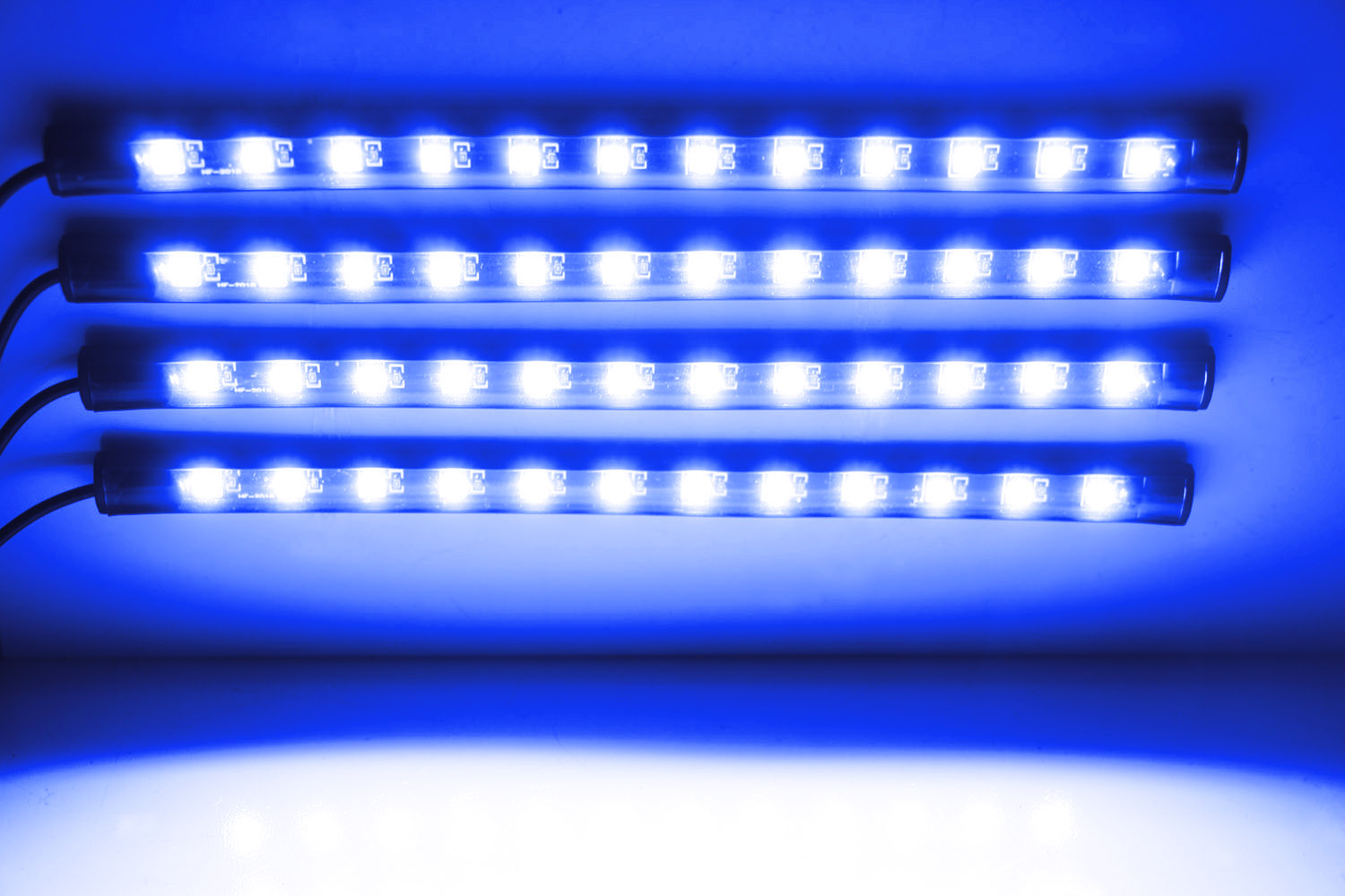 4-Piece Blue LED Ambient Car Lighting Kit - 9 LED Lights for Interior Decoration (5V USB Powered) - Perfect for Night Driving & Car Customization