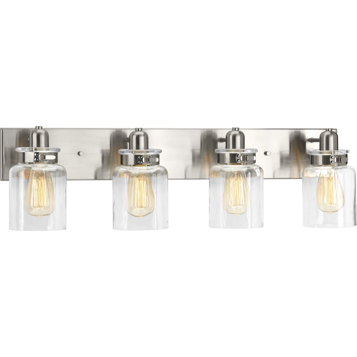 Calhoun Collection 4-Light Clear Glass Bathroom Vanity Light Fixture – Perfect for Modern Bathroom, Powder Room, and Dressing Area Lighting