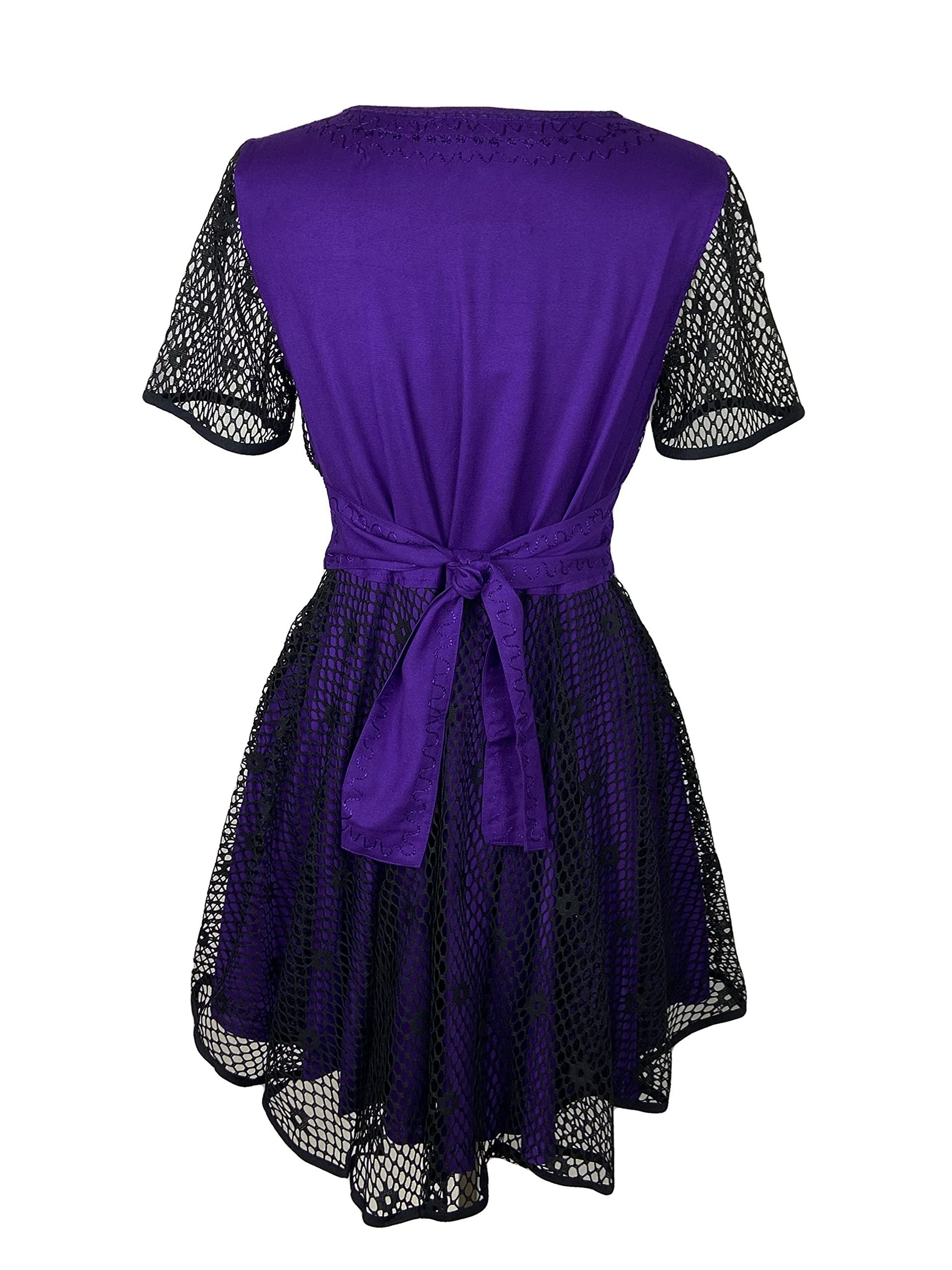 Agan Traders Women's 2025 Spring Summer Mini Dress - V Neck Short Flowy Dress with Net Overlay for Cocktail Party, Night Out, Wedding Guest & Beach Cover Up