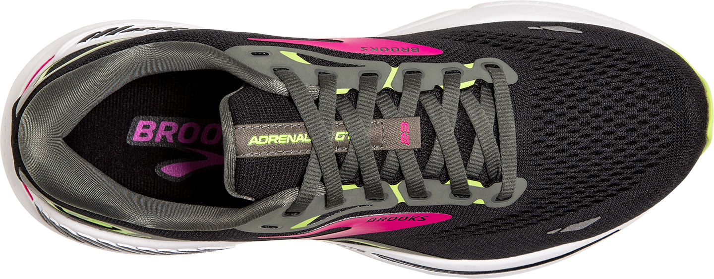 Women's Adrenaline GTS 23 Running Shoes - Black/Gunmetal/Sharp Green - Lightweight Cushioned Sneakers for Women - Perfect for Jogging, Gym Workouts & Daily Walking