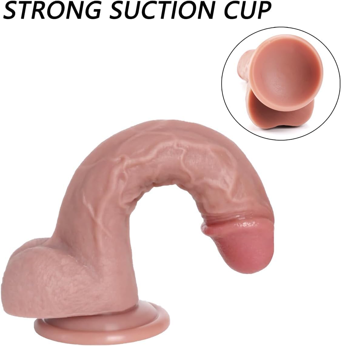 Realistic 7.8 Inch Silicone Dildo - G-Spot Stimulator Sex Toy for Women & Couples with Strong Suction Cup for Clitoral, Vaginal & Anal Stimulation - Perfect for Solo Play, Couples Intimacy & BDSM Exploration
