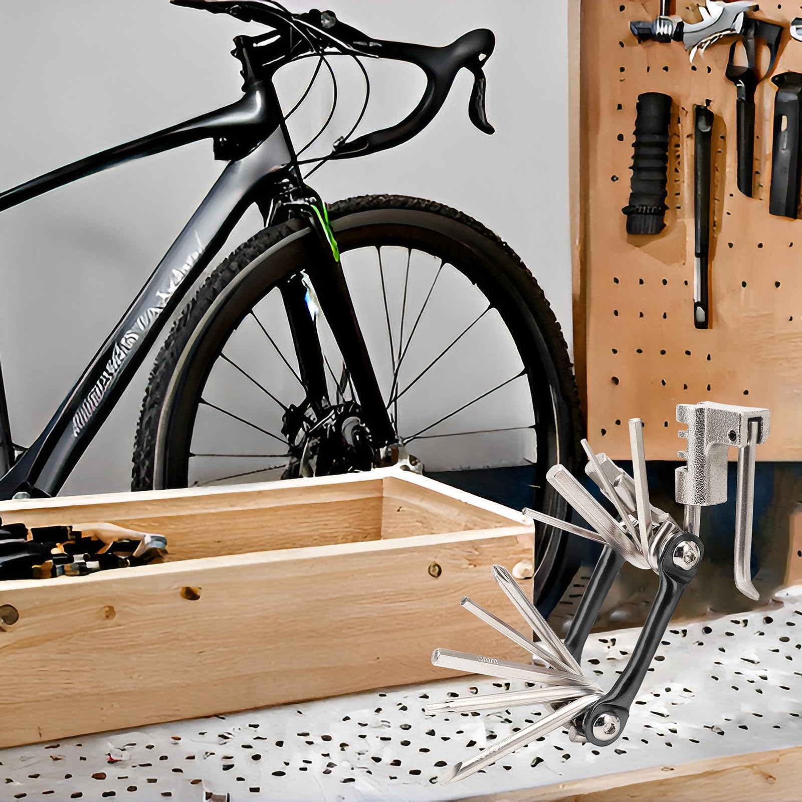 Premium Bike Multi-Tool Kit for Road & Mountain Bikes - 16-in-1 Cycling Tool with Chain Breaker, Tire Repair Kit & Hex Wrenches | Perfect for Emergency Repairs & Trailside Maintenance