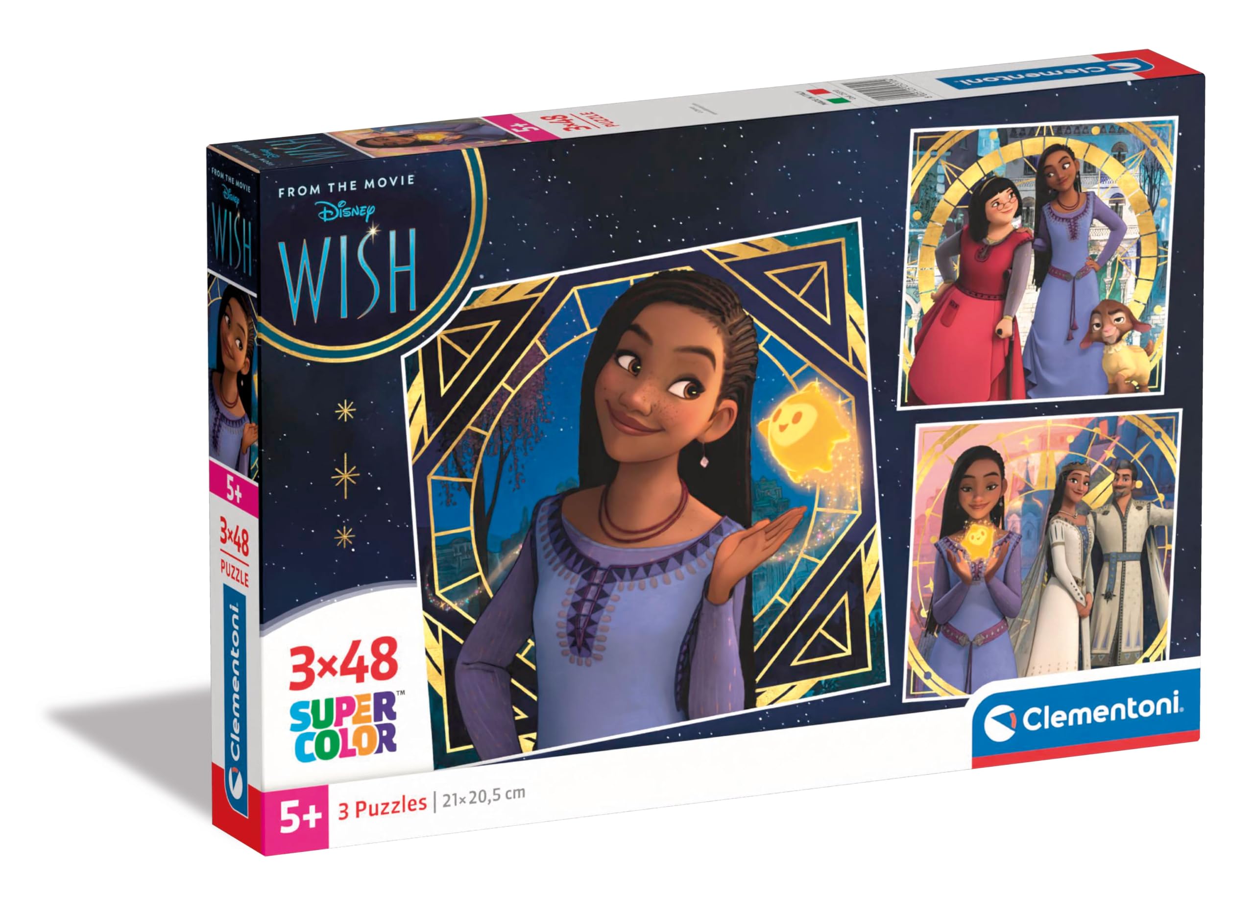 Disney Wish 48-Piece Supercolor Puzzle for Kids | High-Quality Italian-Made Clementoni Puzzle | Perfect for Family Game Night & Educational Play
