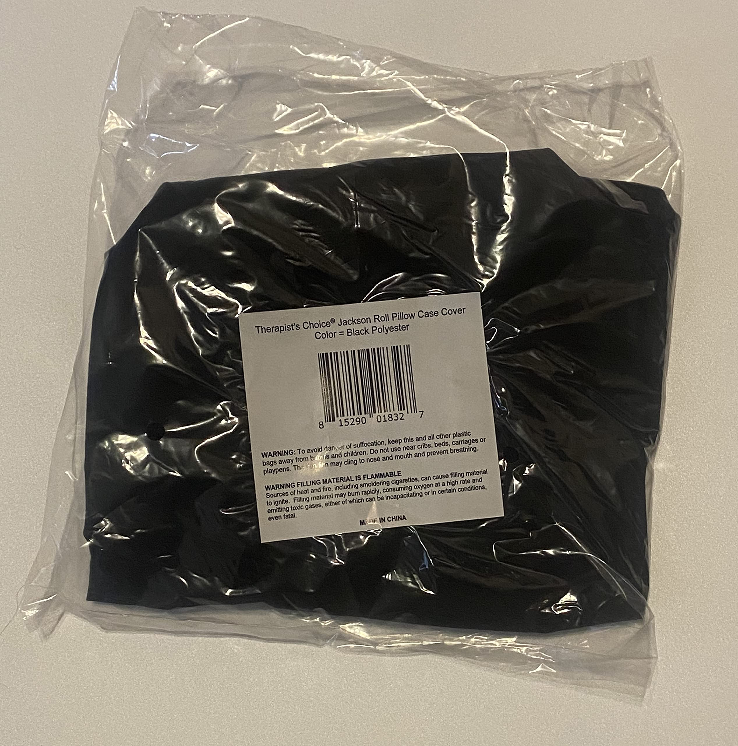 Therapist’s Choice Jackson Roll Zip-On Pillowcase - Black (Pillow Case Only, Pillow Not Included) | Ideal for Neck Pain Relief, Physical Therapy & Home Comfort