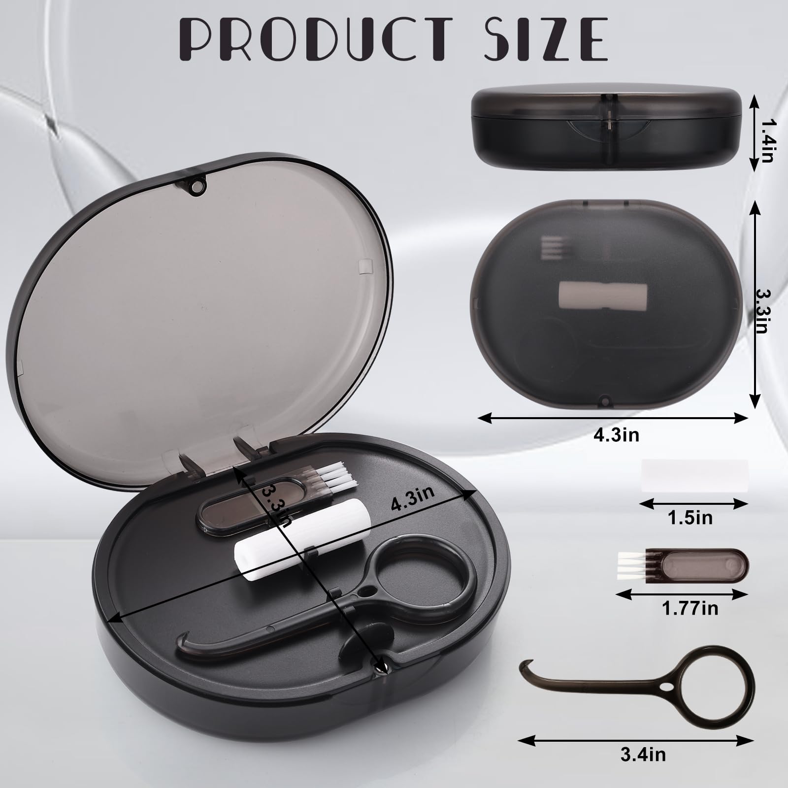 Double-Layer Orthodontic Retainer Case with Belt, Chewing Tool, Cleaning Brush & Mirror - Perfect for Retainers, Mouth Guards & Dentures - Travel-Friendly Dental Storage Solution for Home, Gym & Work