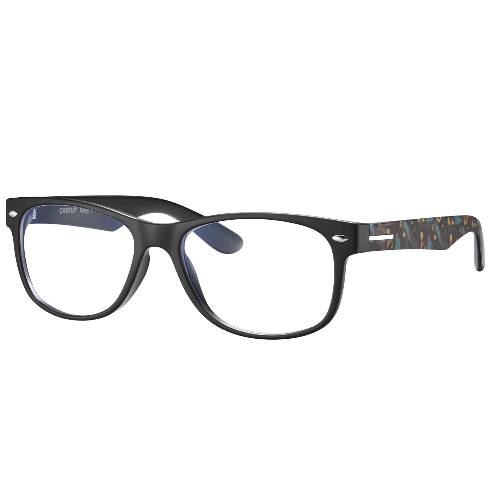 CARFIA Blue Light Blocking Glasses for Men & Women - Anti Eye Strain Computer Glasses, Gaming Glasses for Headache Relief, Square Nerd Eyewear - Perfect for Office Work, Online Classes & Nighttime Screen Use