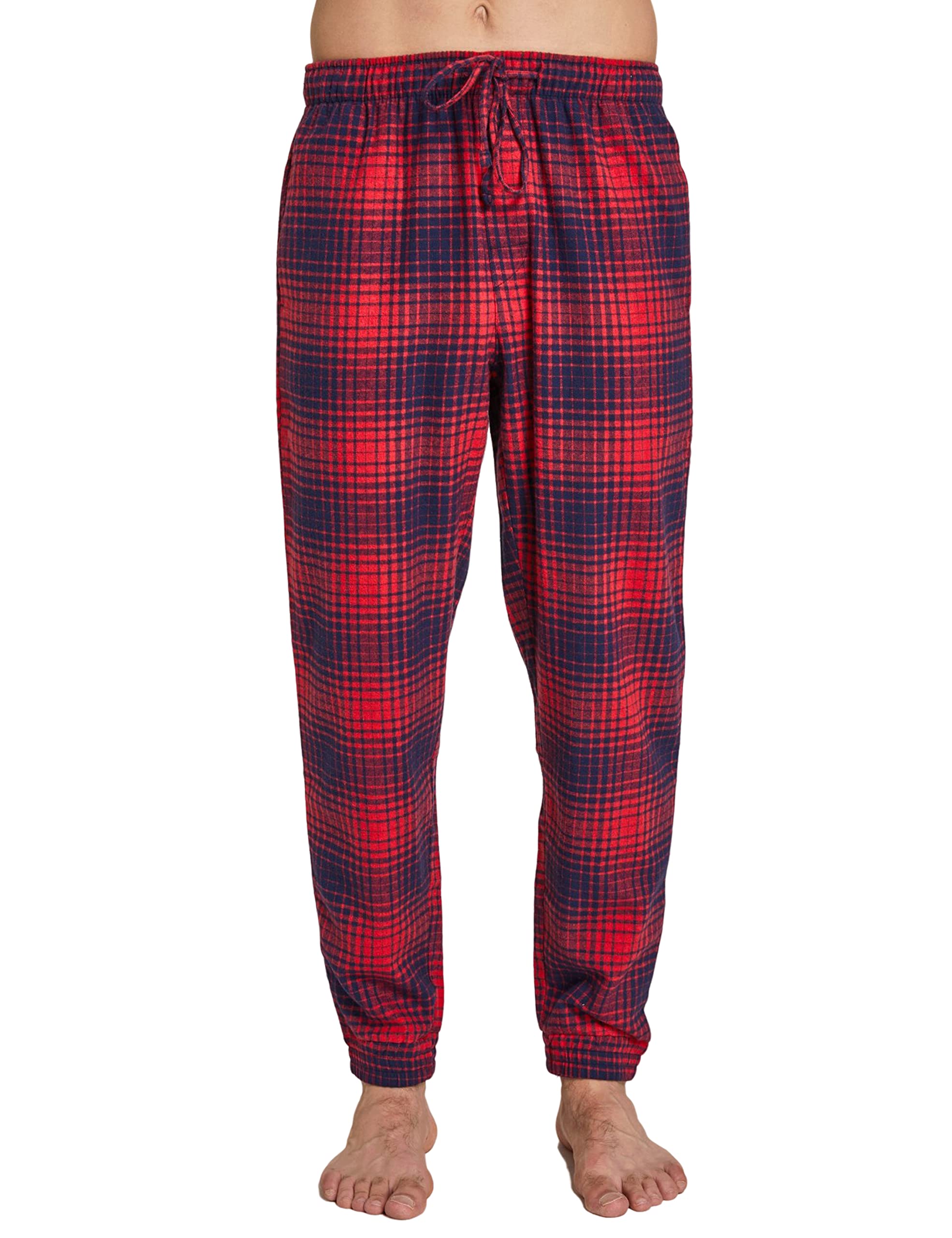 CYZ Men's 100% Cotton Flannel Jogger Pajama Lounge Pants - Soft & Comfortable Sleepwear for Winter, Home Relaxation & Lounging