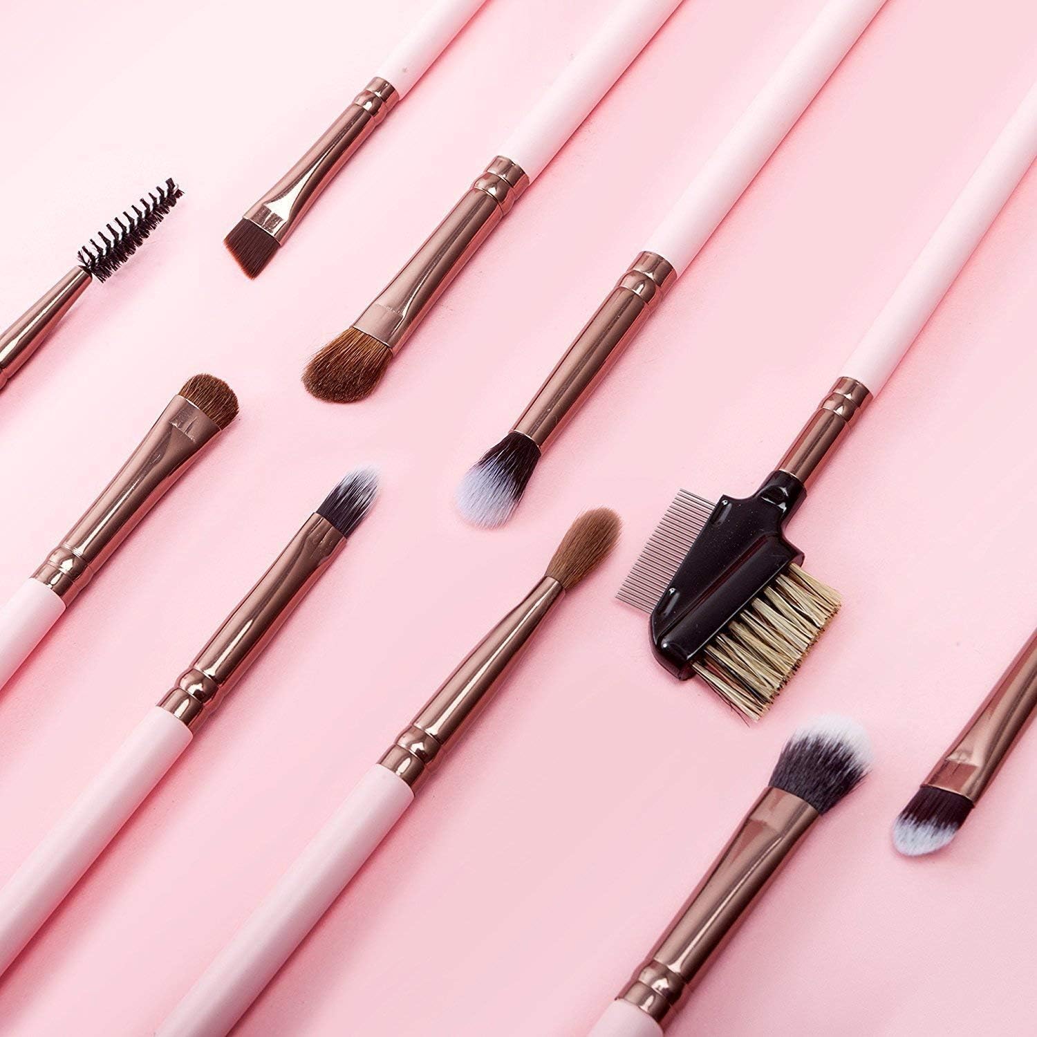 15-Piece Pink Professional Makeup Brush Set - Foundation, Powder, Concealer, Eyeshadow & Blush Brushes with Travel Case | Perfect Gift for Women, Girlfriend & Mom | Ideal for Travel, Daily Makeup & Professional Use