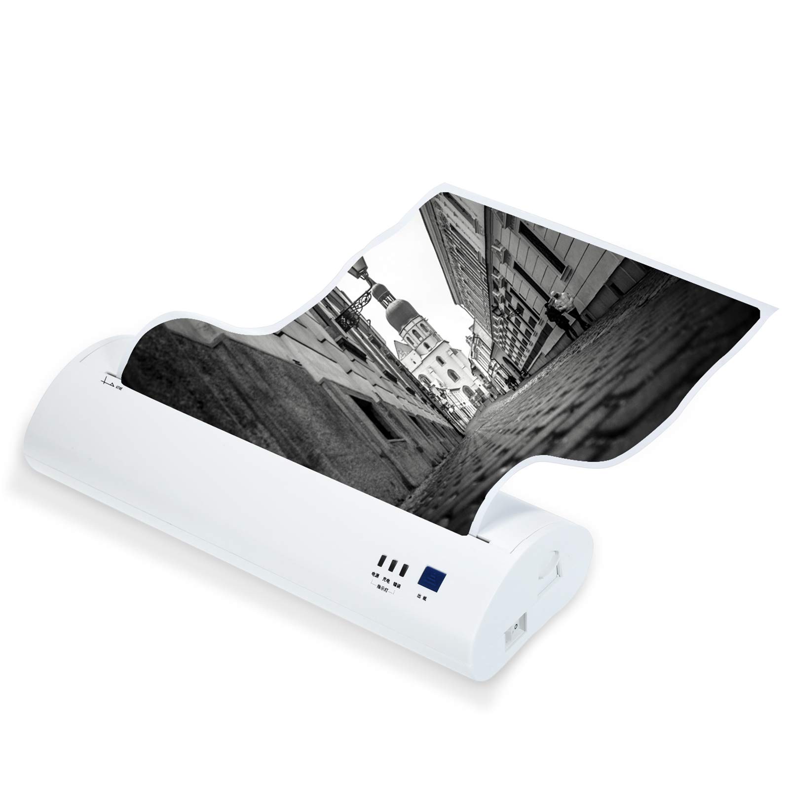 Aibesy A4 Portable Thermal Printer 210mm Mini Mobile Photo Printer - 203dpi High Resolution, Bluetooth & USB Connectivity, Includes 1 Roll Thermal Paper - Print PDF Files & Photos - Compatible with Windows & Android - Perfect for Home Office, Shipping Labels, Receipts & Photo Printing