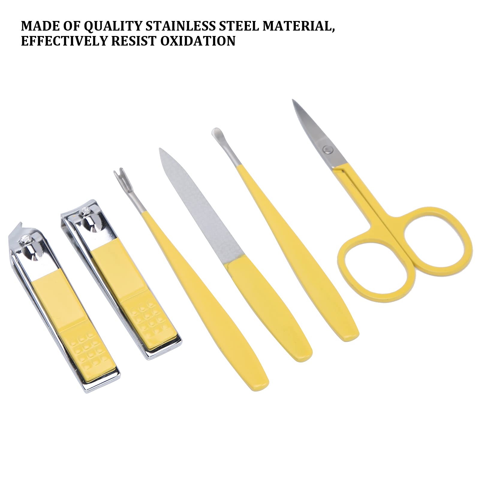 Professional Manicure & Pedicure Set - 12-Piece Nail Care Kit with Travel Storage Bag for Women & Men, Perfect for Home, Travel & Salon Use (Yellow) - Ideal Gift for Nail Enthusiasts & DIY Beauty Lovers