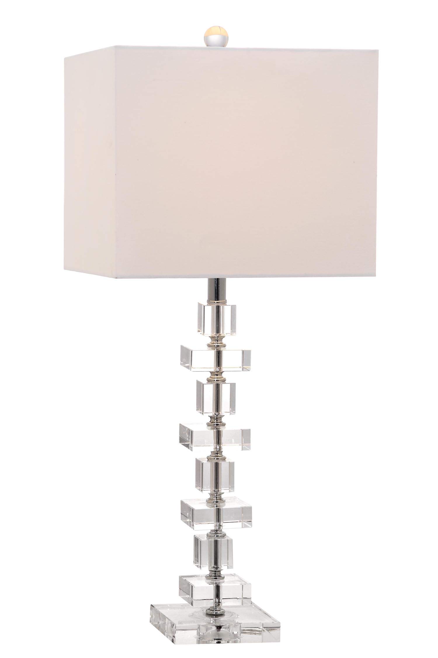 SAFAVIEH Modern Deco 28-inch Table Lamp Set of 2 with LED Bulbs - Stylish Lighting for Bedroom, Living Room & Home Office - Perfect for Nightstand, Reading Nook or Workspace Ambience