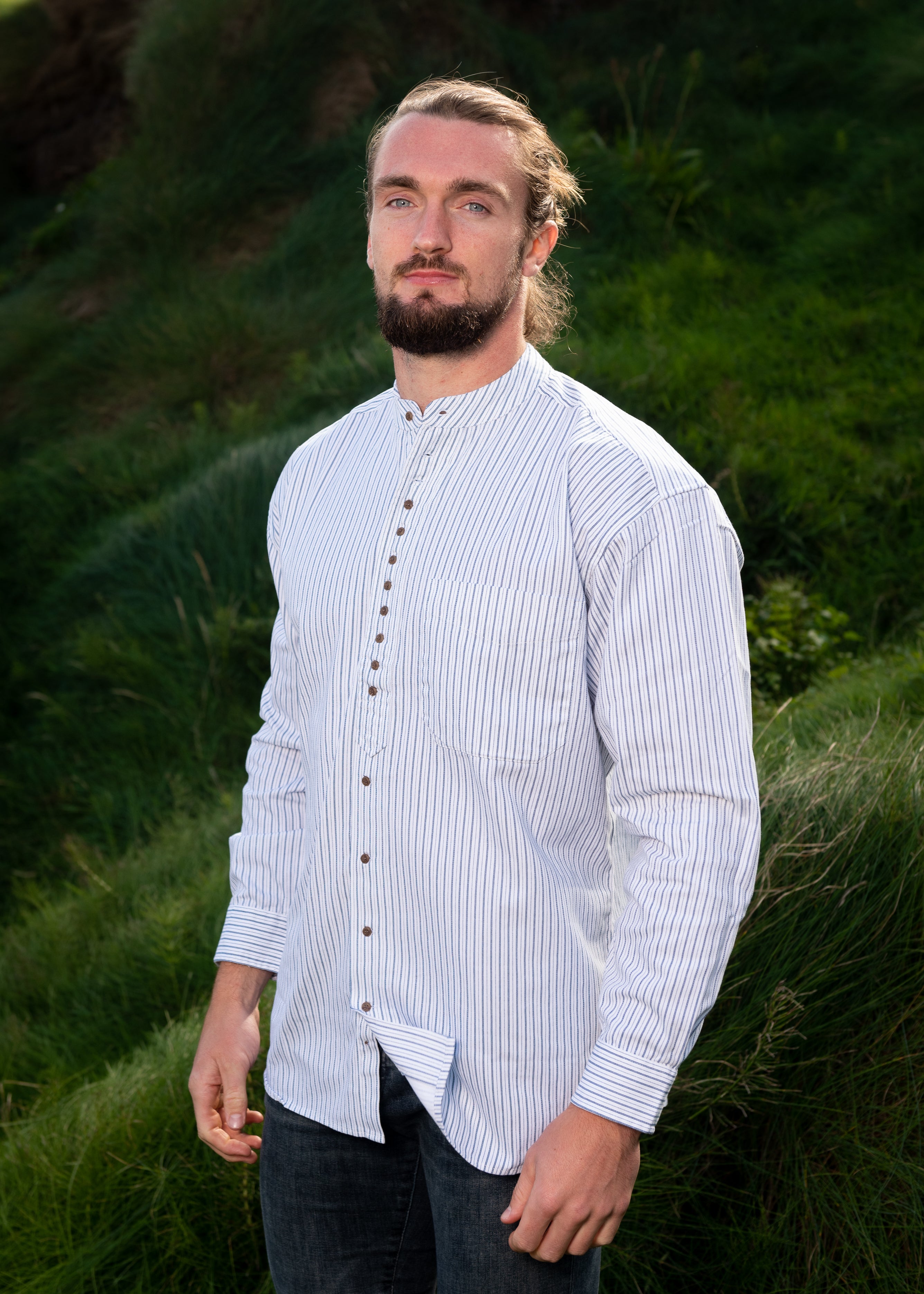 Authentic Irish Grandfather Shirt for Men | Traditional Celtic Button-Up Shirt | Perfect for St. Patrick's Day, Irish Weddings & Cultural Events
