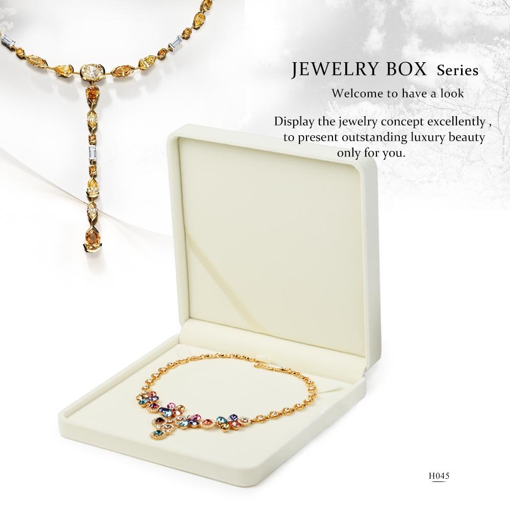 Oirlv Velvet Jewelry Gift Box - Elegant Pearl Necklace Storage Case for Women, Perfect for Wedding, Birthday & Anniversary Gifts | White Velvet Jewelry Box with Luxury Necklace Display