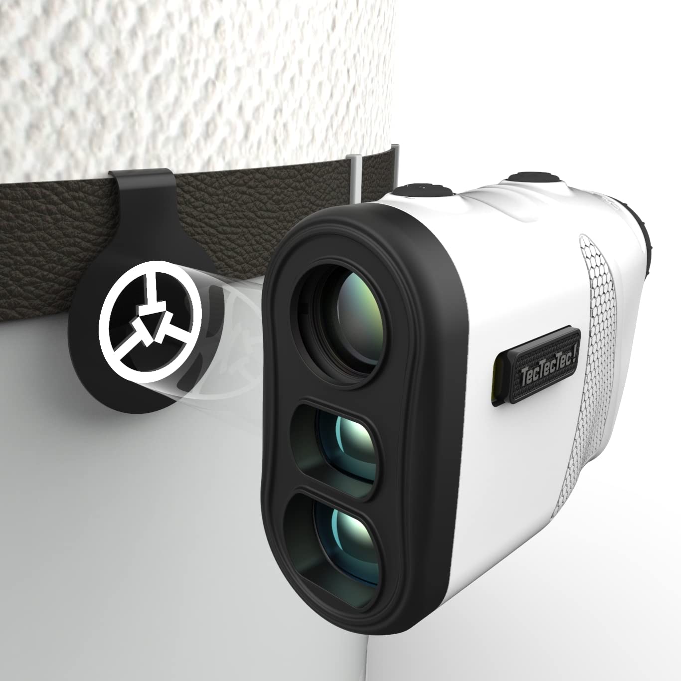TecTecTec KLYR Golf Rangefinder with Slope - Laser Range Finder with 2022 Optics | Includes Belt Clip, Magnetic Holder, Premium Case & Golf Ball Marker | Perfect for Golf Tournaments, Practice & Course Navigation