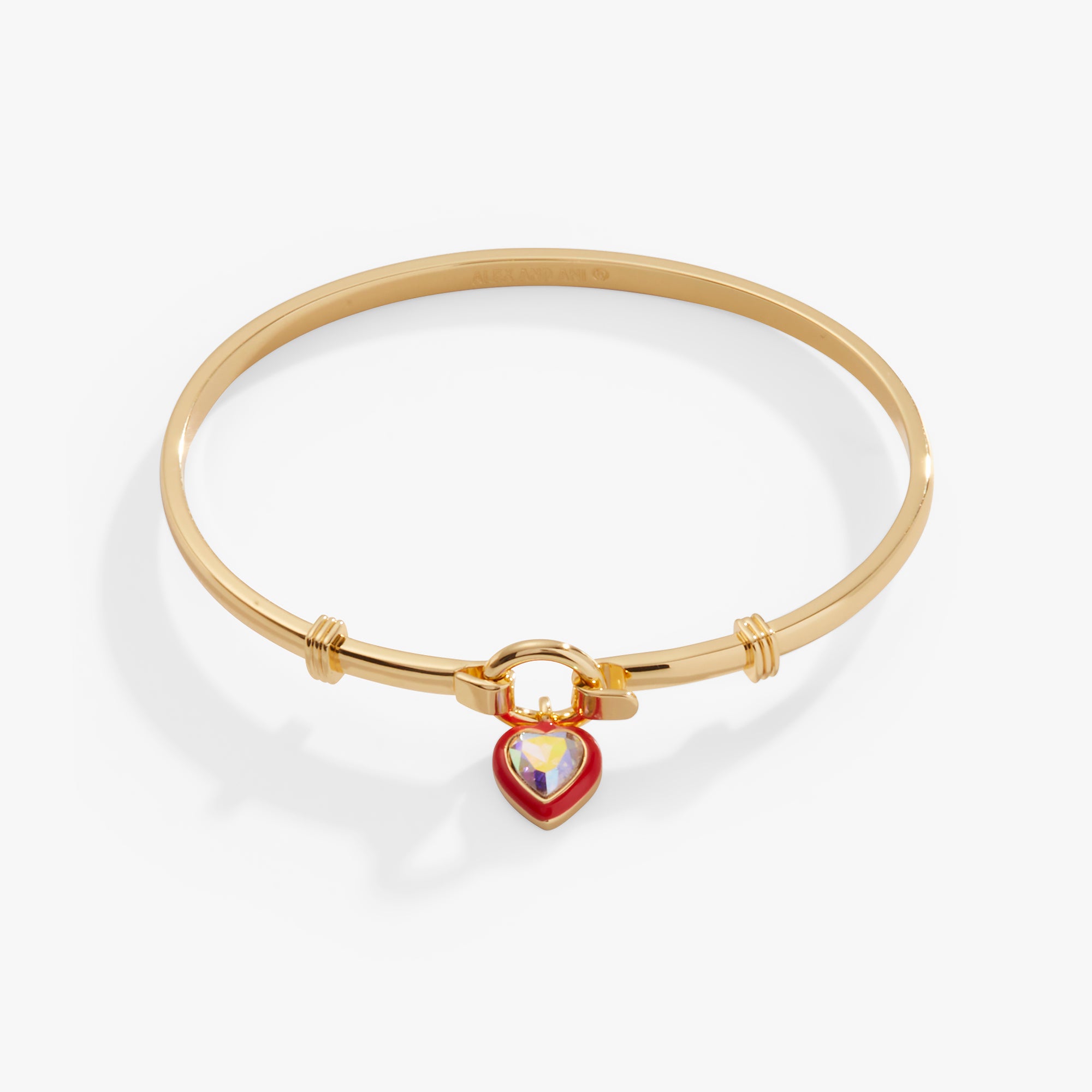 Sparkling Crystal Heart Clip Bangle Bracelet for Women - Elegant Adjustable Fashion Jewelry Gift for Valentine's Day, Anniversary & Special Occasions