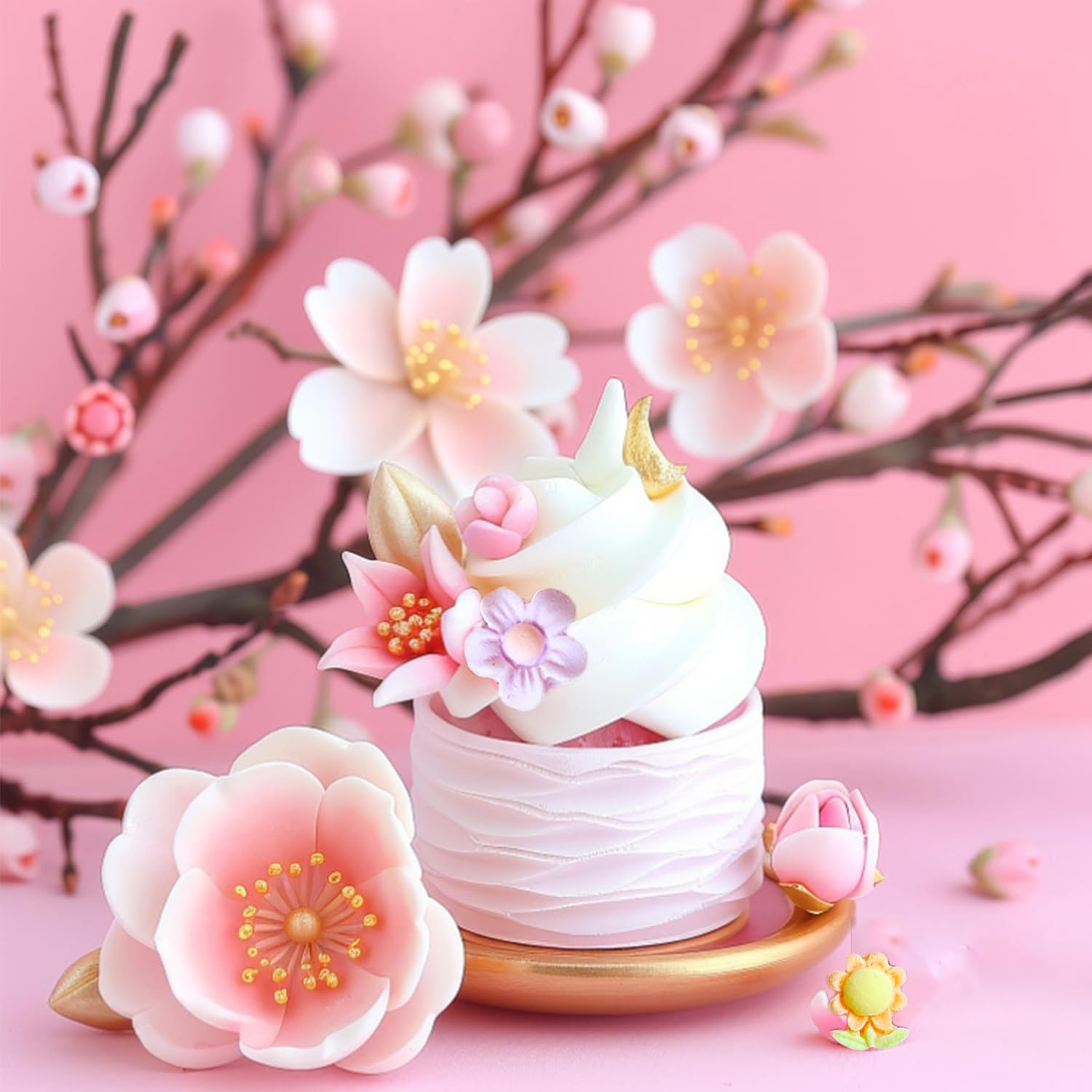 4Pcs Silicone Flower Molds Set - Rose & Daisy Chocolate Candy Molds for Baking, Fondant, Soap, Ice Cube & Wax Melts - Perfect for Cake Decorating, DIY Crafts & Party Treats