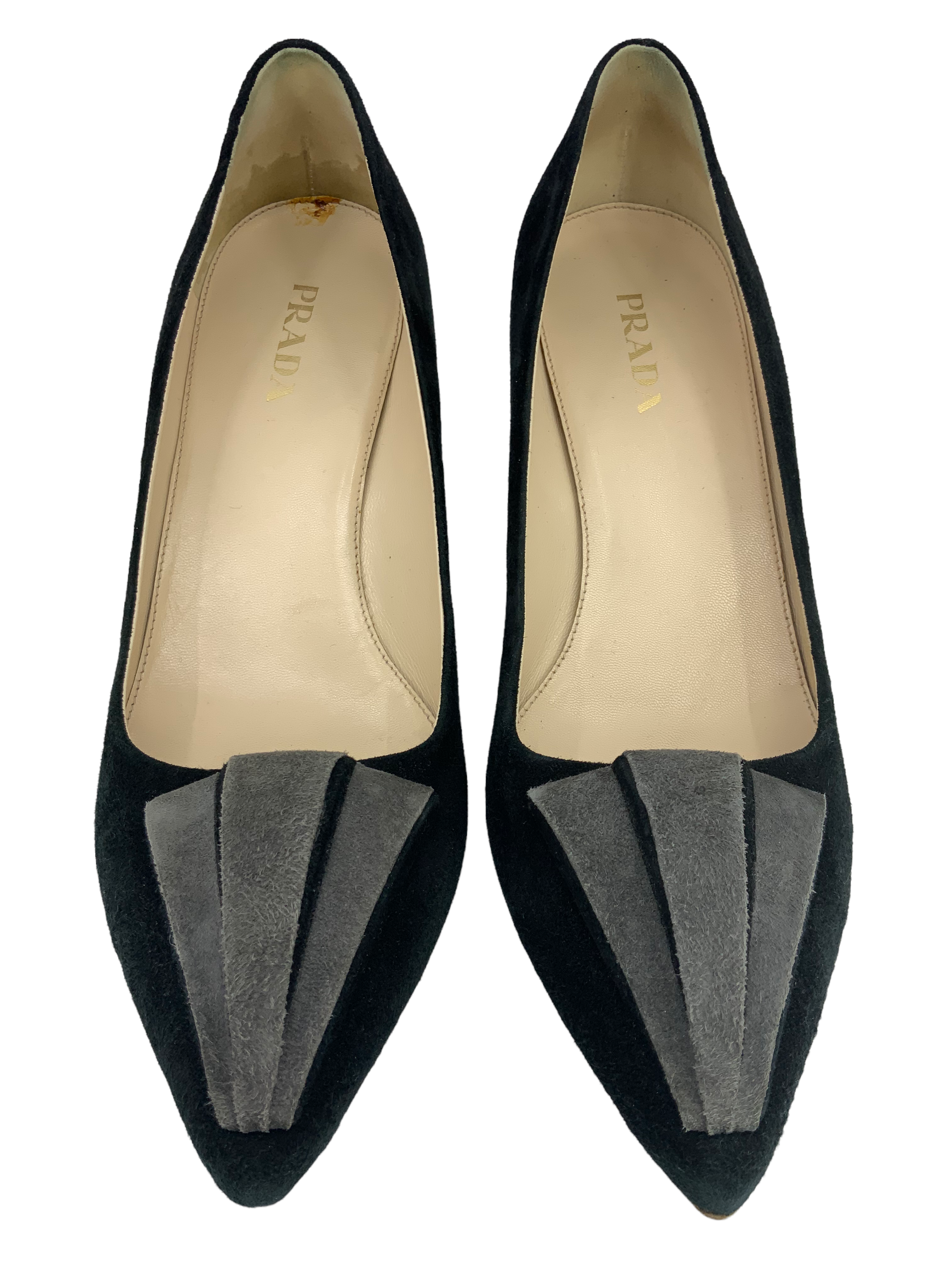 Prada Suede Pleated Applique Pumps Women's Size 10.5 | Luxury Designer Heels for Weddings, Parties & Special Occasions