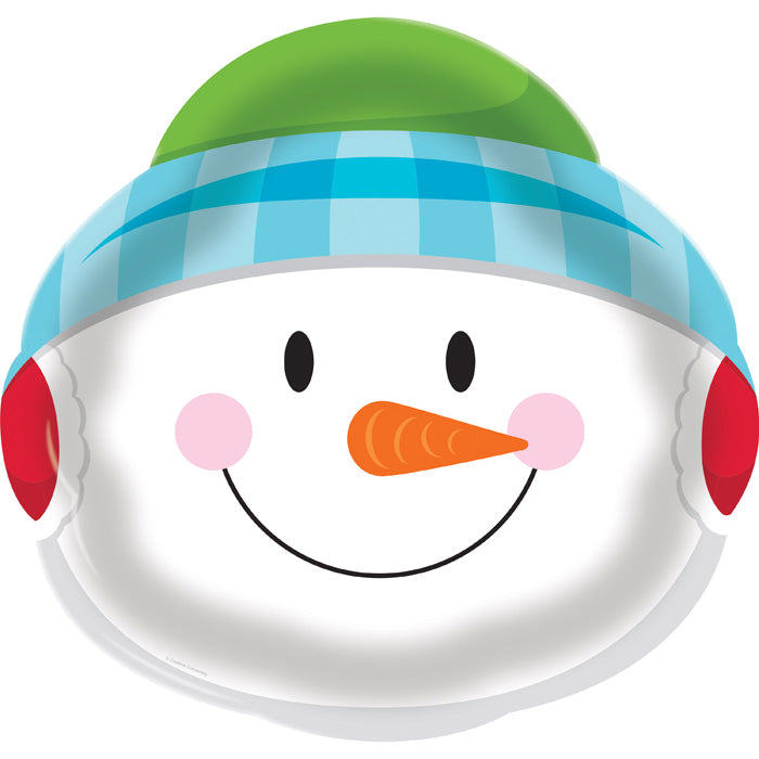 12-Piece Bulk Snowman Plastic Trays for Holiday Parties, Christmas Decorations & Winter Serving - Perfect for Desserts, Appetizers & Candy Display