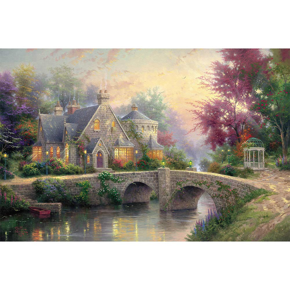 1000 Piece Jigsaw Puzzle for Adults & Kids - Spring Landscape with Small Bridge & Running Water, Educational Game Toy Gift (30