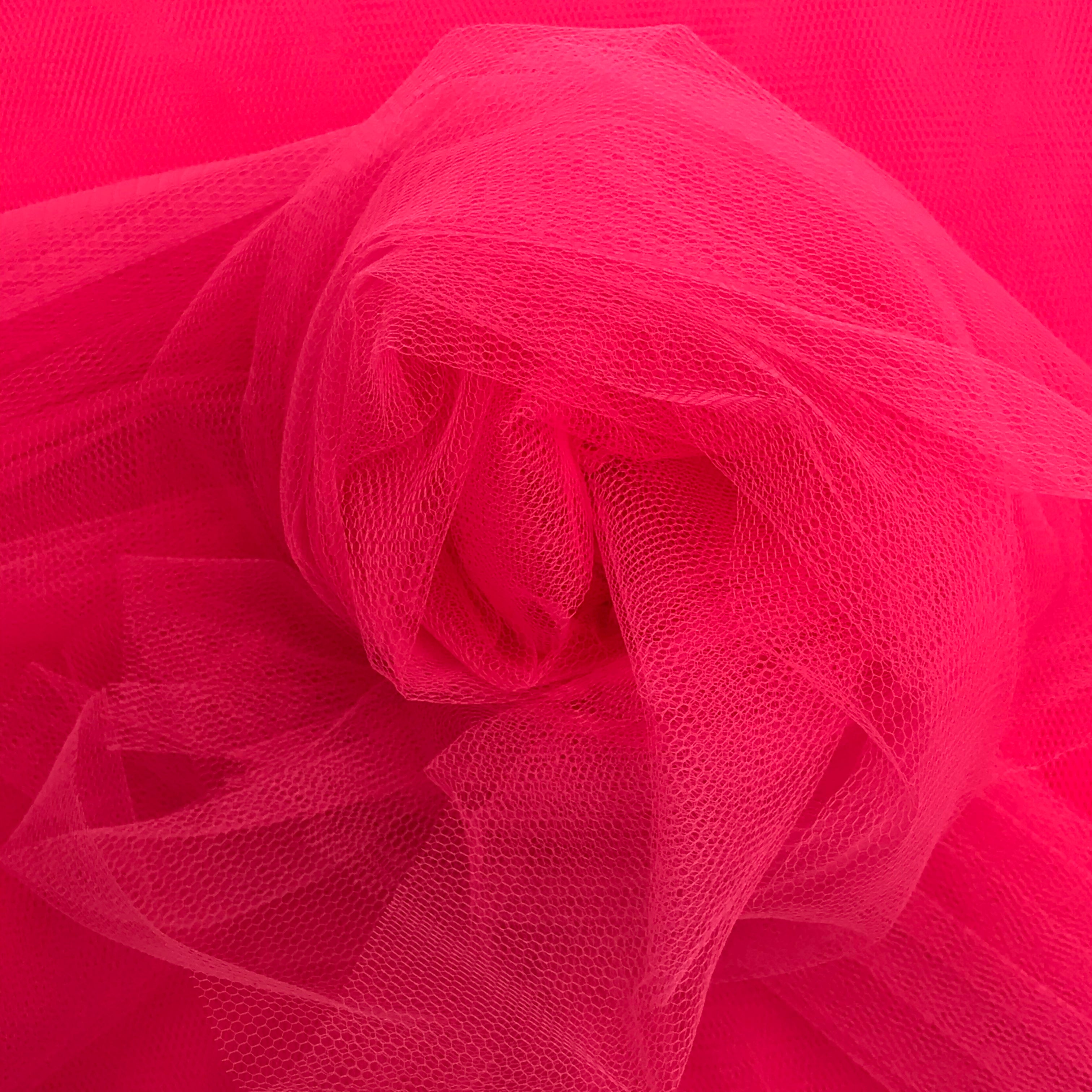 Fuchsia Bridal Tulle Fabric - Soft Wedding Veil Material for DIY Dresses, Gowns & Decorations | Perfect for Bridal Accessories, Costumes & Home Decor