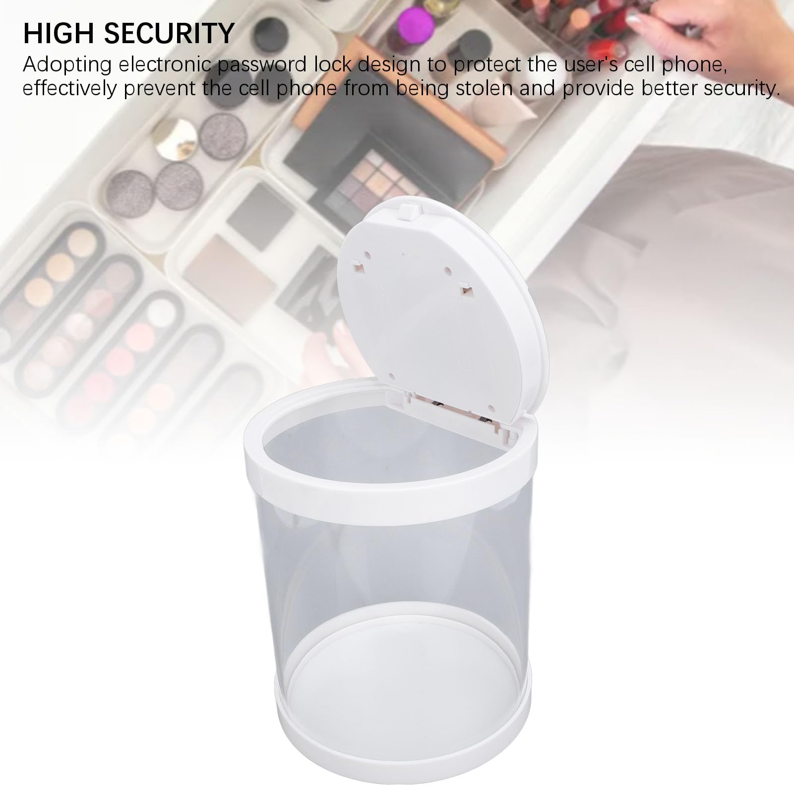 Electronic Password Timer Lock Box for Phone, Keys & Wallet - Multi-Purpose Time Lock Container for Home, Office & School - Durable Plastic Safe Box (White) - Perfect for Focus, Productivity & Self-Control
