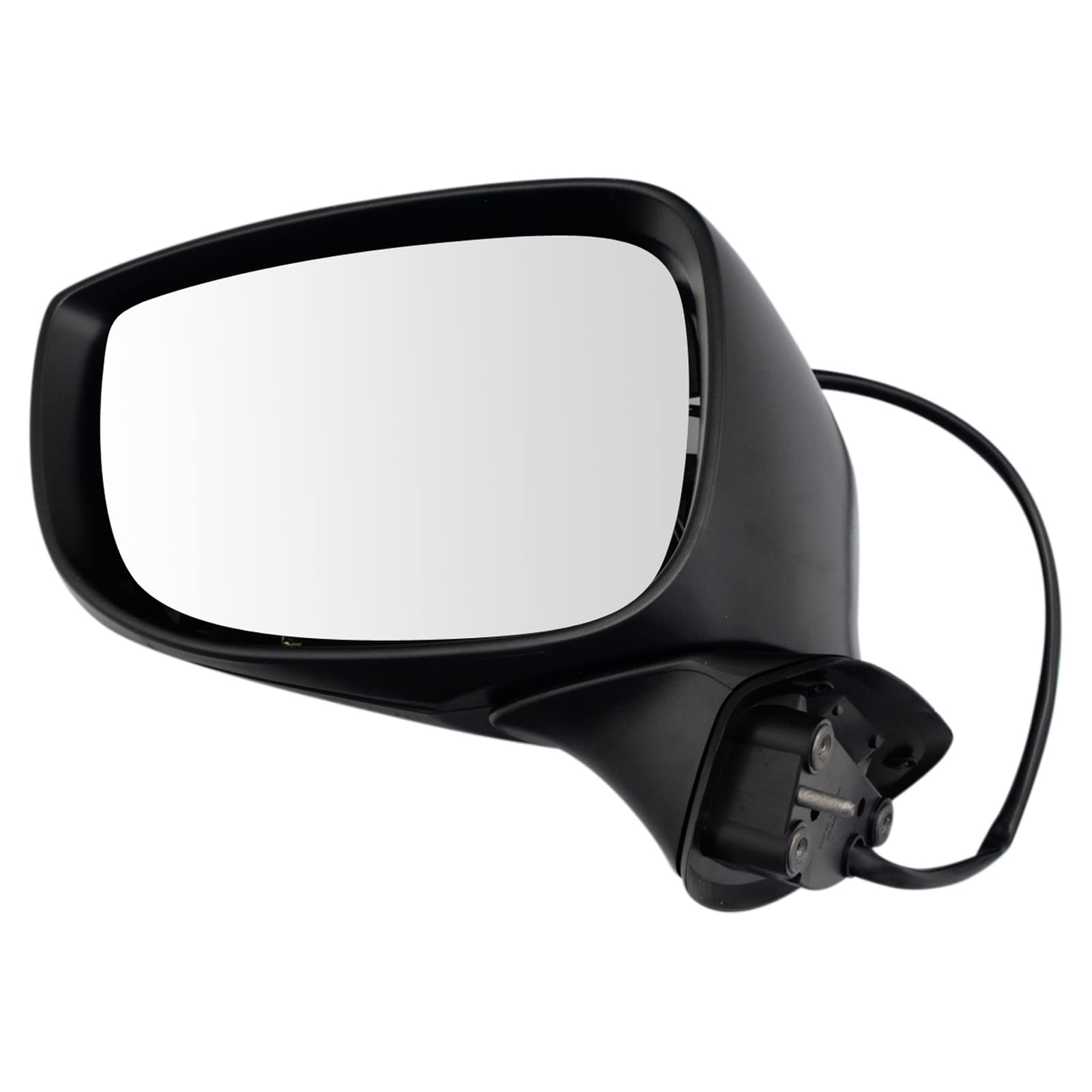 TRQ Left Side Heated Manual Folding Mirror Replacement for 2017-2020 Mazda CX-5 & 2016-2020 CX-9 - Drivers Side Mirror Without Blind Spot Monitor (Part# MA1320195 MA1320249 MA1324106) - Perfect for Winter Driving & Parking in Tight Spaces