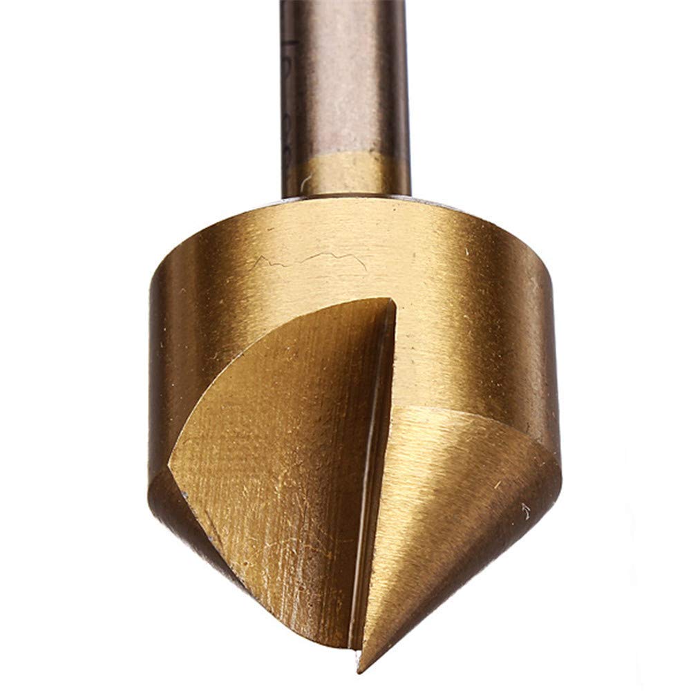 3PCS Single Flute 90 Degree Edge Chamfer Set Countersink Drill Bits - High Speed Steel HSS Tool for Woodworking, Metalworking & DIY Projects - Perfect for Countersinking Screws in Furniture, Cabinets and Metal Parts