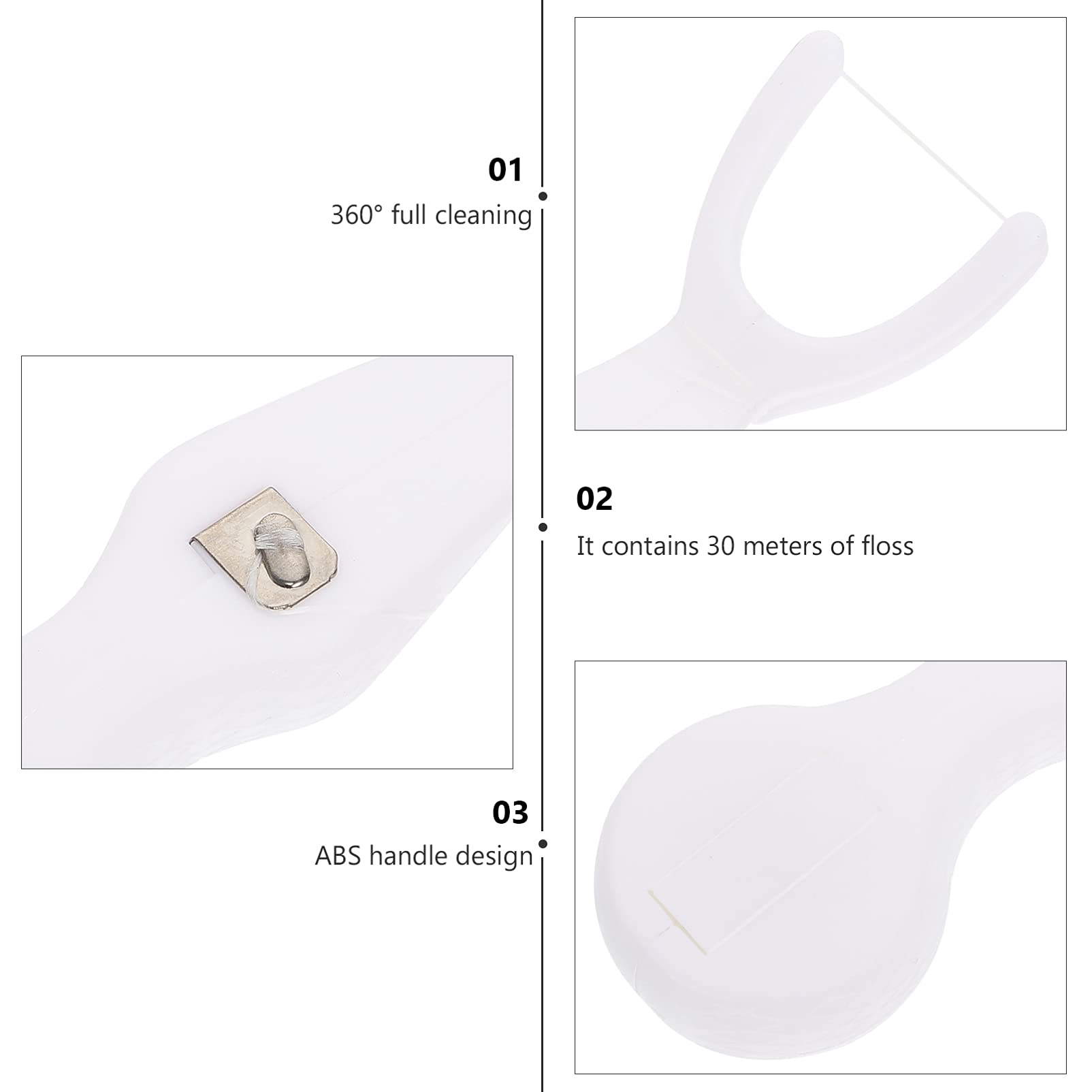 Reusable Y-Shaped Dental Floss Pick with Comfortable Medical Grip - White ABS Travel Tooth Flosser for Teeth Cleaning | Perfect for Home, Office & Travel Oral Care