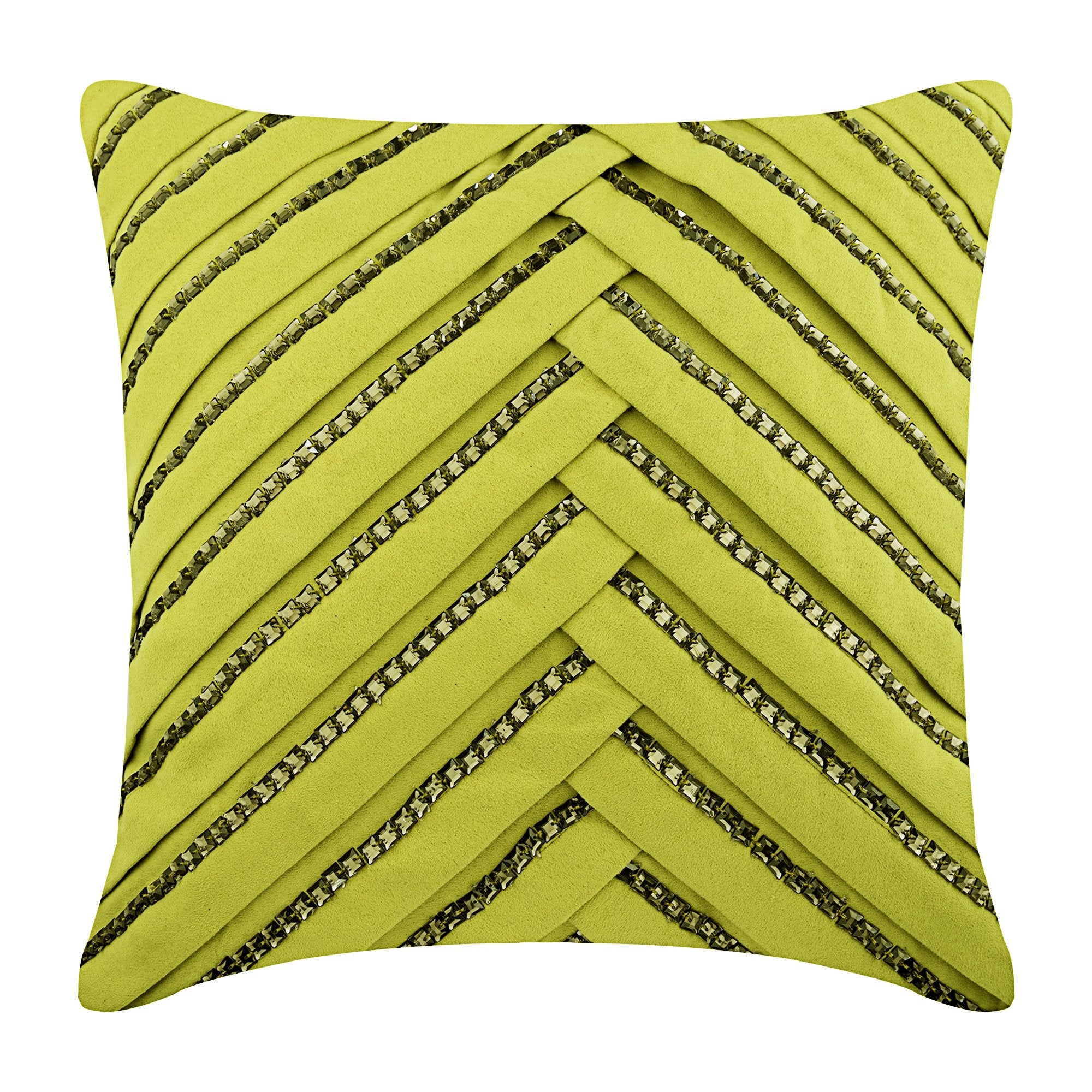Beige Crystalline Faux Suede Throw Pillow Cover - Soft Decorative Cushion Case for Sofa, Bed, Chair - Home Decor & Living Room Accent
