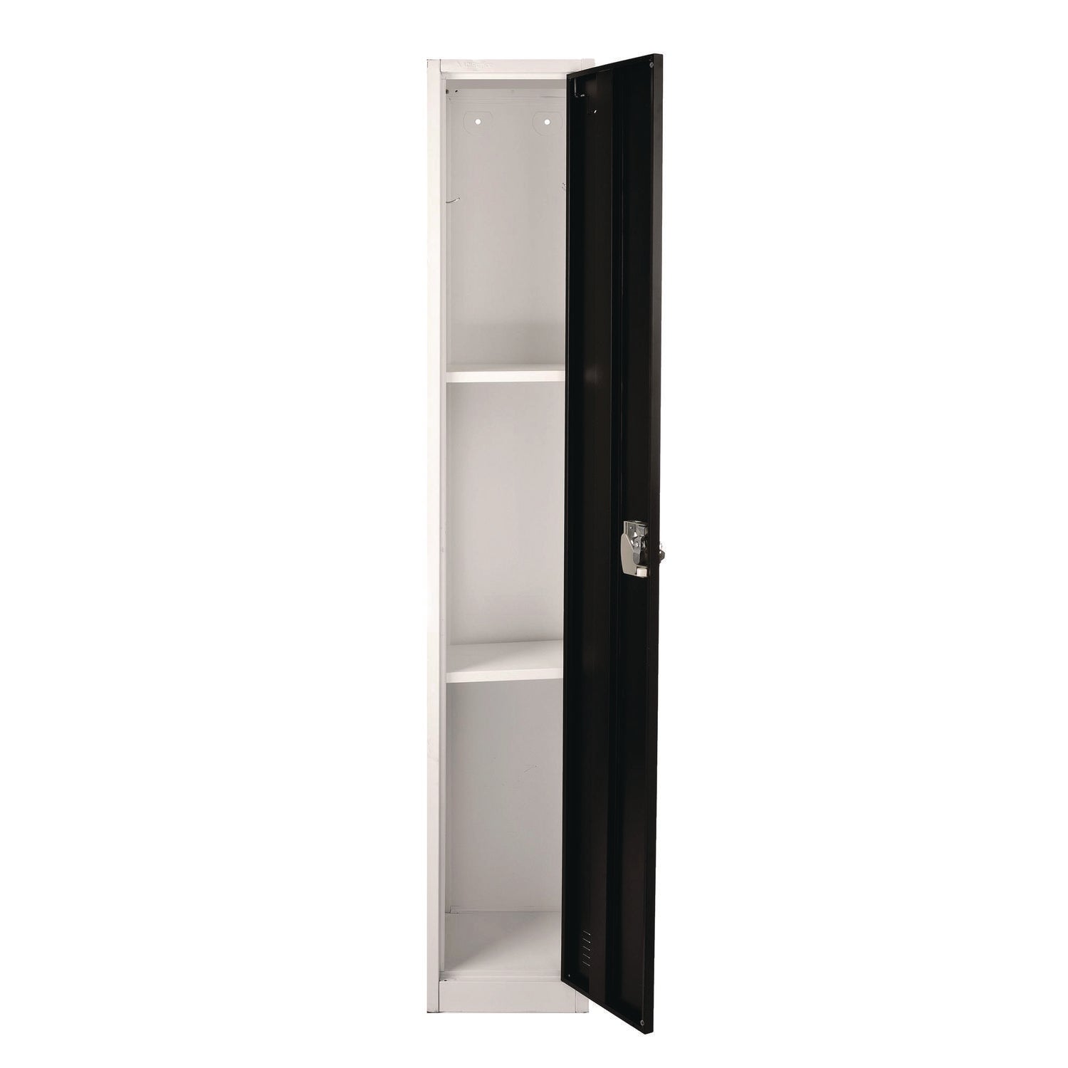 Steel Storage Locker with 1 Compartment - 12x12x72 Inches, Black - Heavy Duty Metal Cabinet for Office, School, Gym & Warehouse Organization