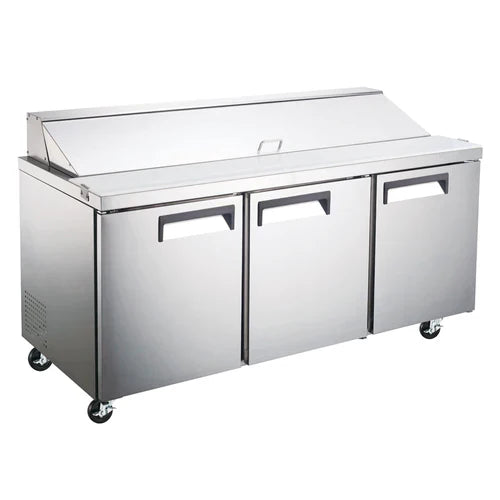 Commercial Coldline SP72 71 Bain Marie Sandwich Prep Refrigerator - 18 Pans Capacity for Deli, Restaurant & Catering Food Storage