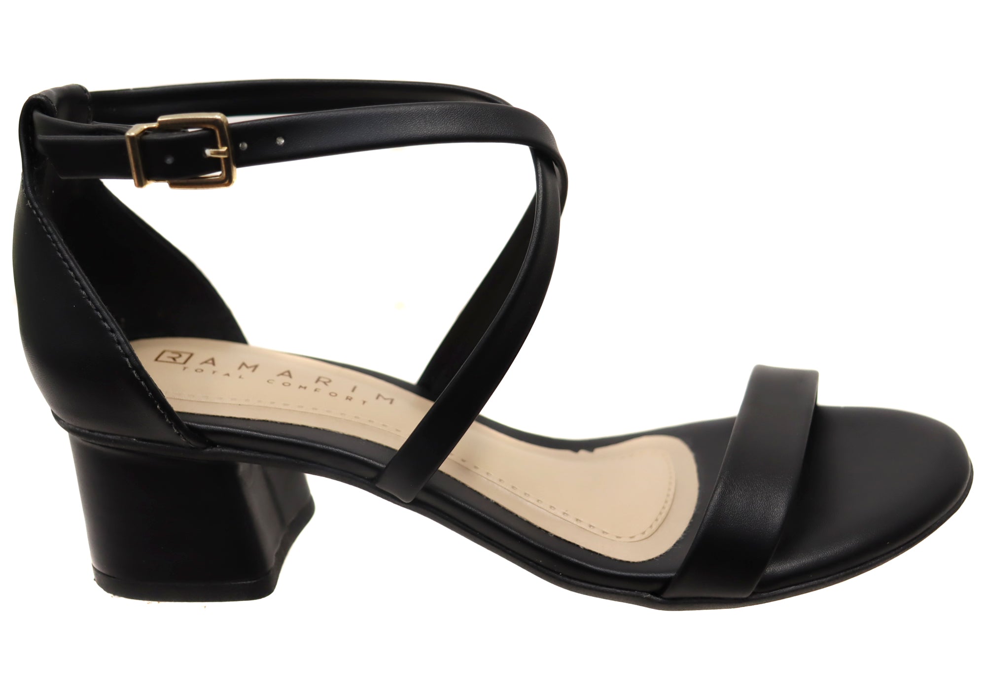 Ramarim Total Comfort Women's Mid Heel Sandals - Brazilian Made Leather Summer Shoes for Walking, Travel & Casual Outfits