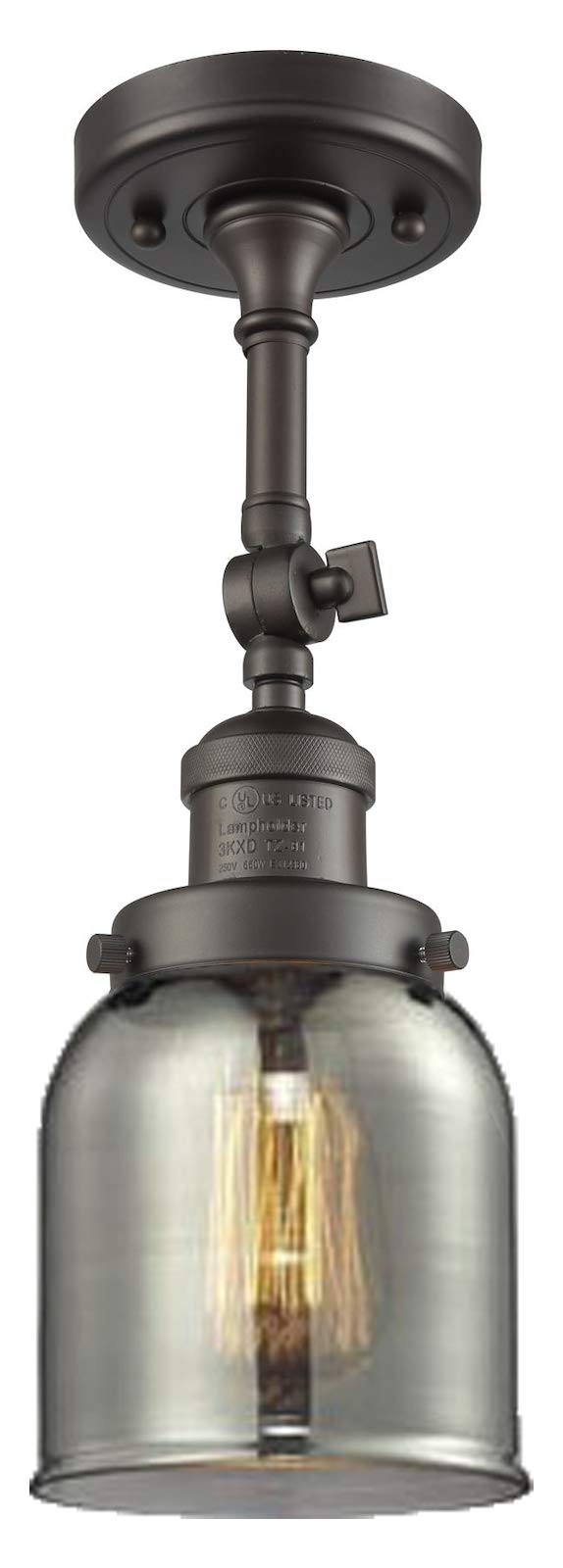 Oil Rubbed Bronze Glass Semi-Flush Mount Ceiling Light - Elegant Lighting Fixture for Bedroom, Living Room & Dining Room
