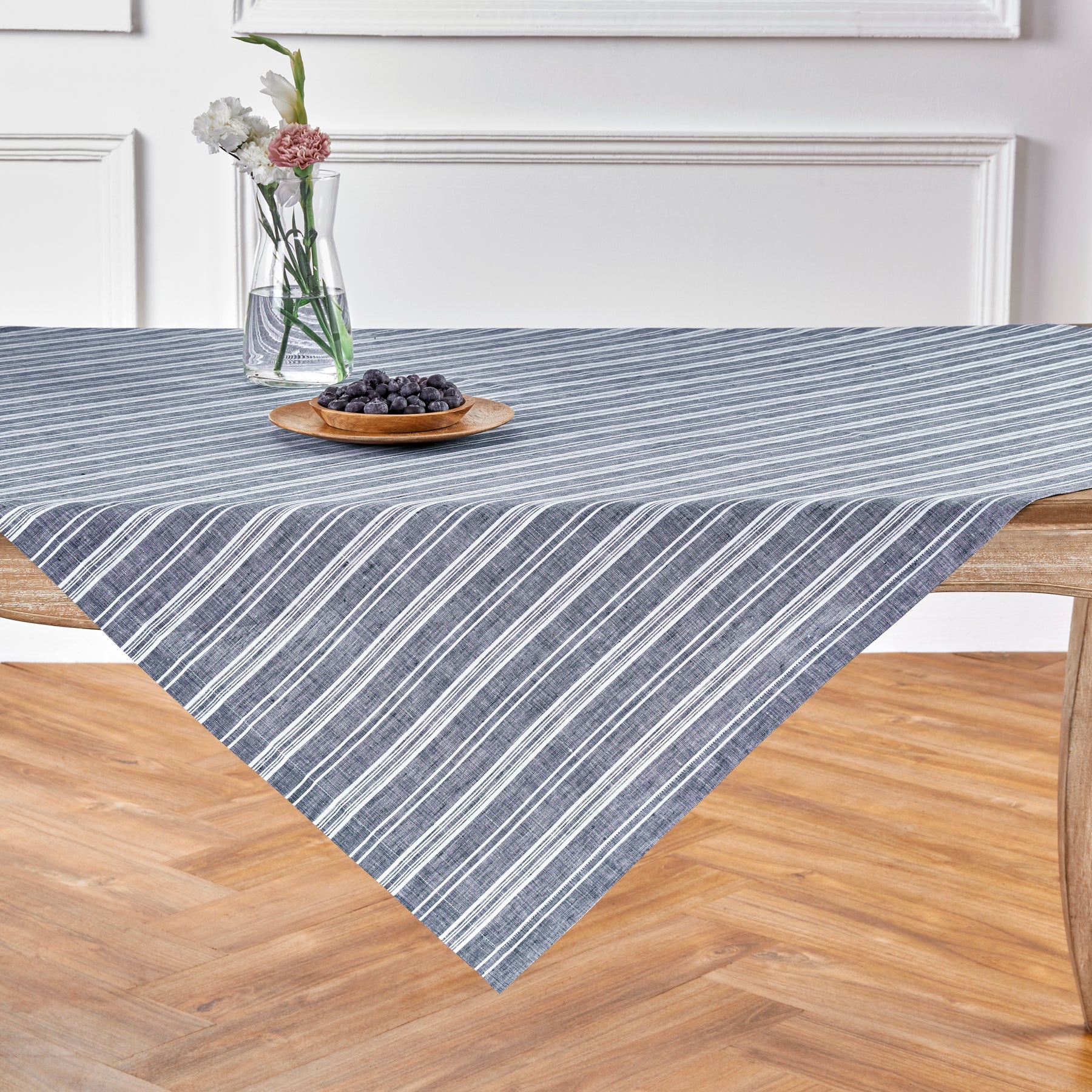 Chelsea Stripe Table Throw - Elegant Striped Table Cover for Dining & Decor - Perfect for Home, Parties & Holiday Decorations