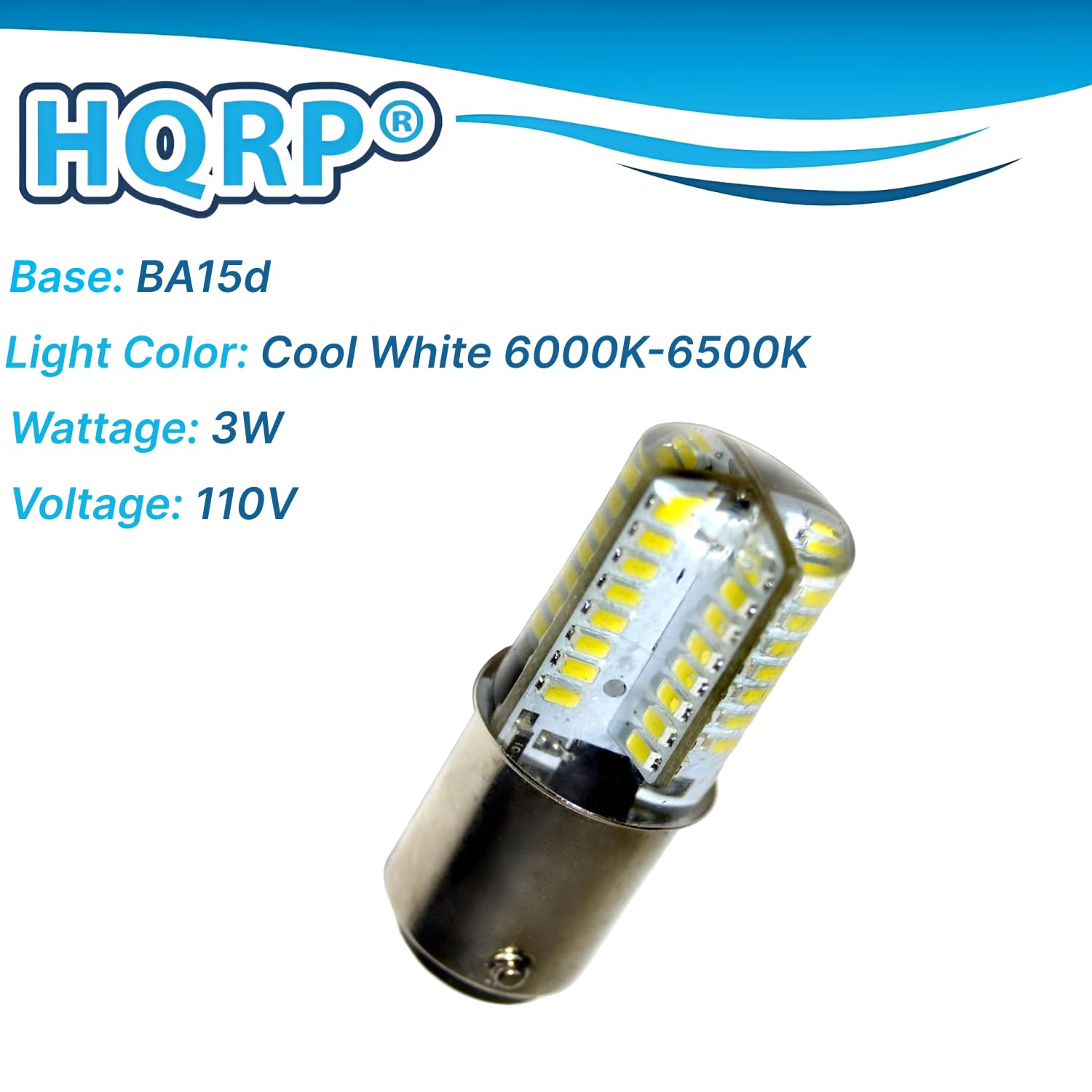 HQRP 2-Pack 110V LED Light Bulbs Cool White for Singer 4552 4562 4572 4610 4613 4617 4620 4622 4623 Sewing Machines - Bright Replacement Bulbs for Crafting, Quilting & Sewing Projects